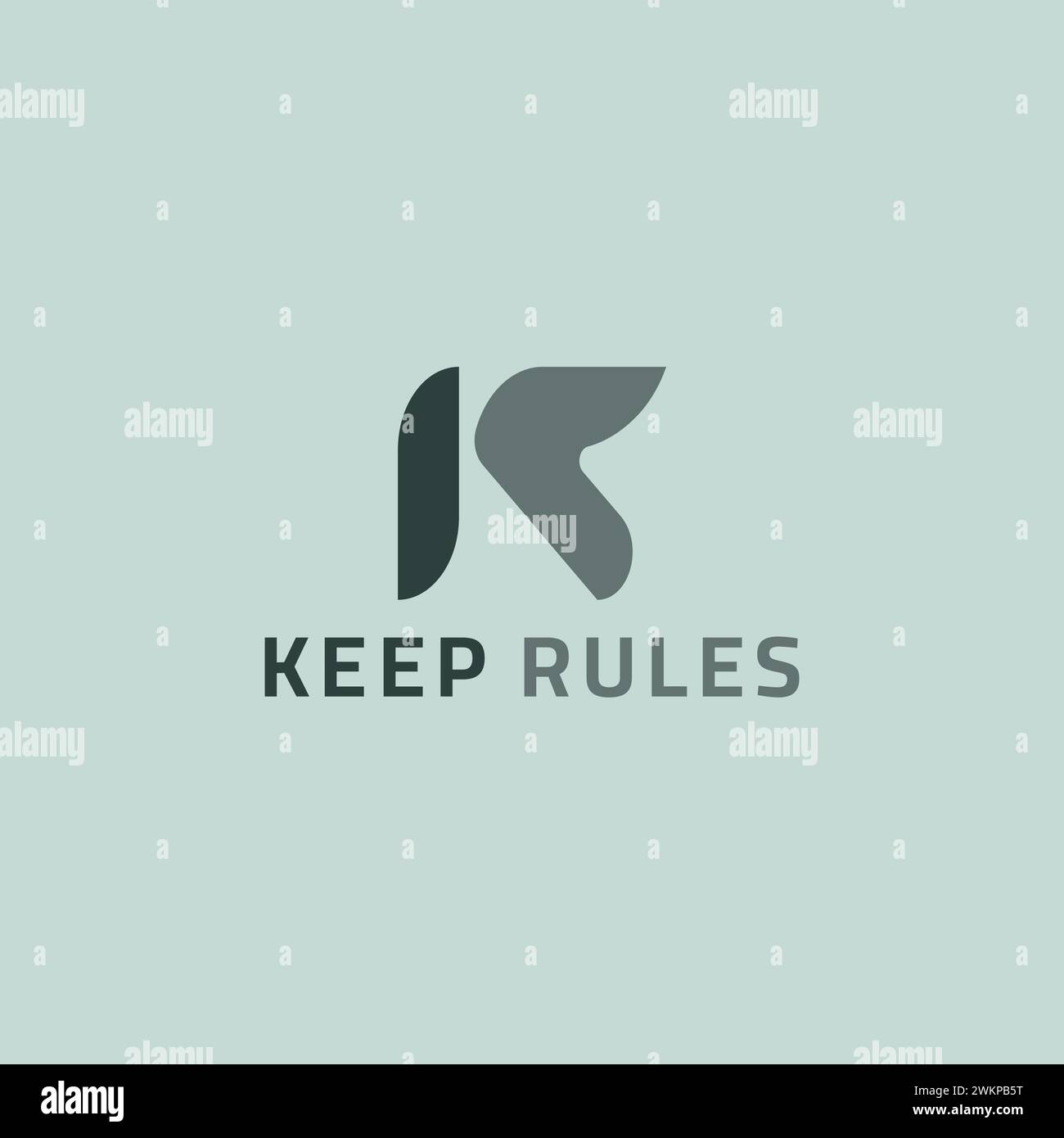 Logo di forma astratta simile alle lettere K e R.. Illustrazione Vettoriale