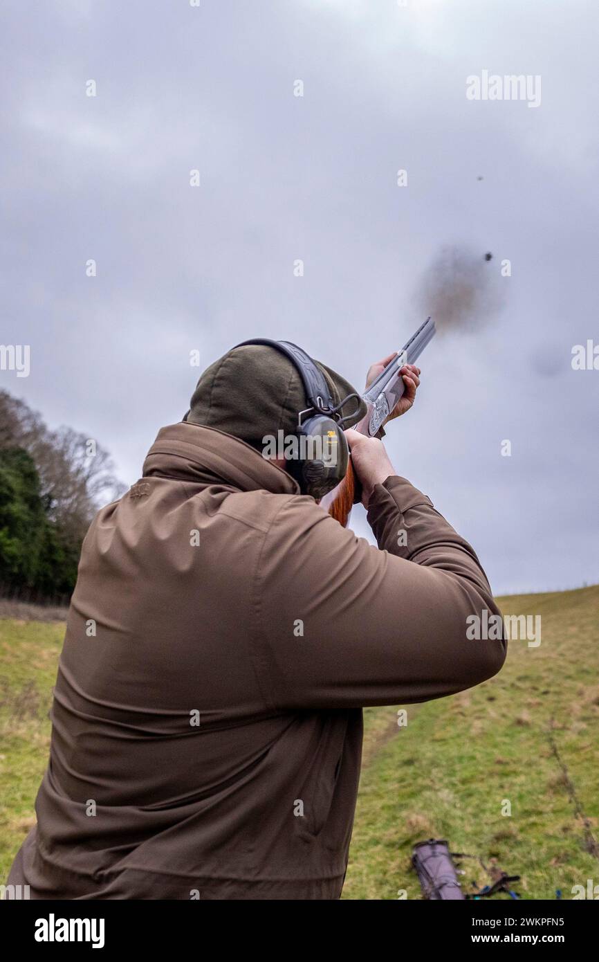 Tiro al fucile, sport sul campo Regno Unito. Foto Stock