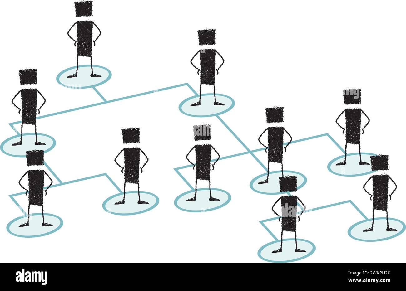 Illustrazione di un gruppo di persone collegate tra loro. Illustrazione Vettoriale