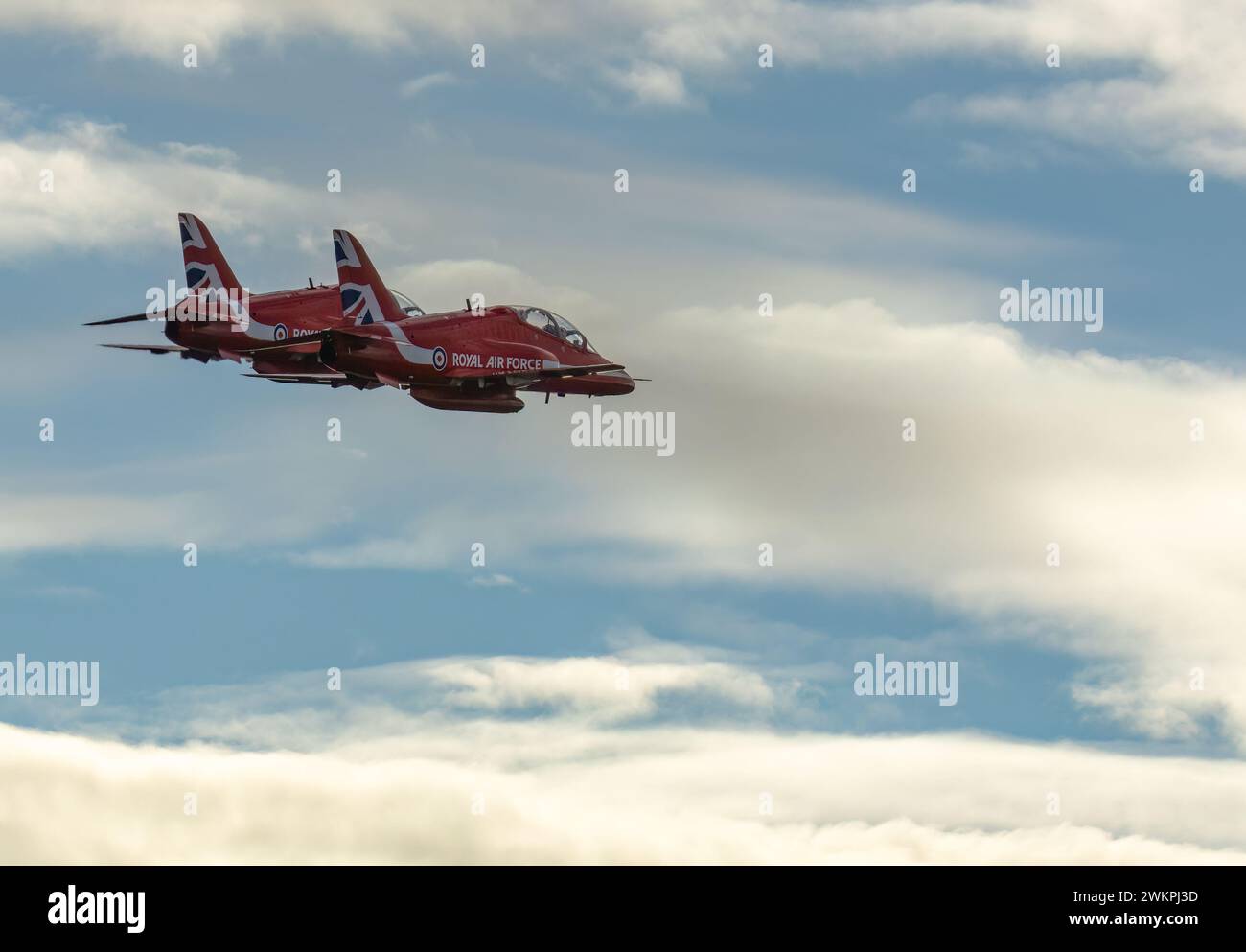 Getti di frecce rosse per falco militare della Royal Airforce Foto Stock