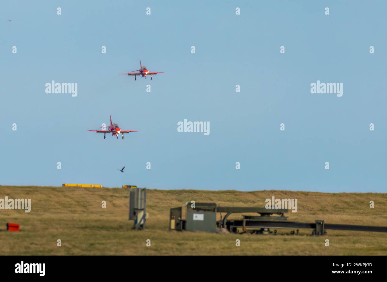 Getti di frecce rosse per falco militare della Royal Airforce Foto Stock