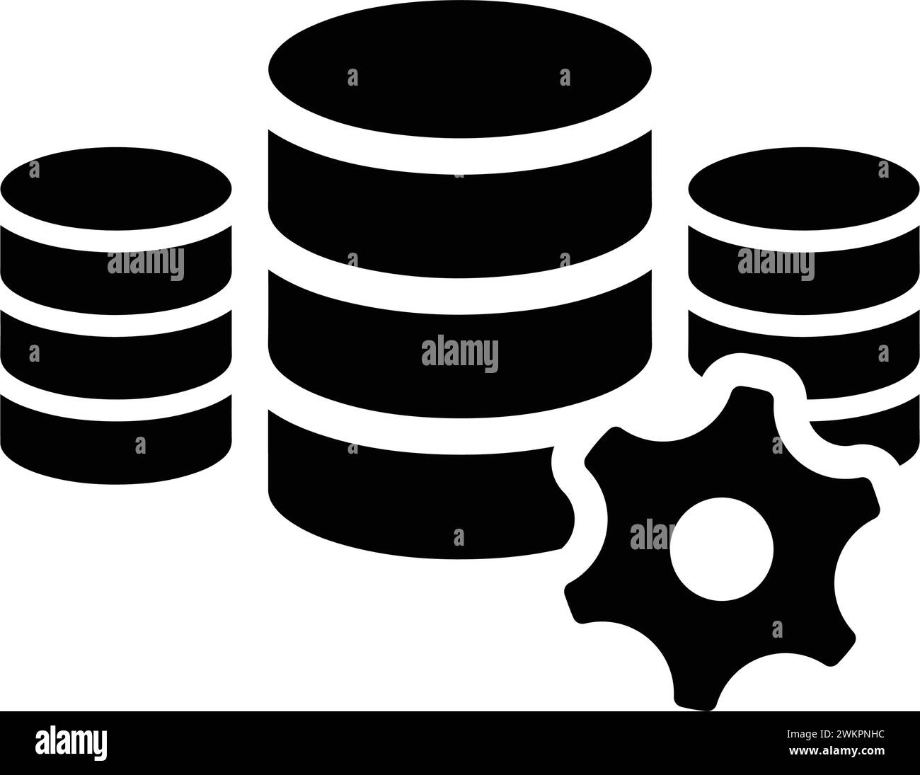 Database, icona di gestione - ideale per la stampa di file e presentazioni, la progettazione e lo sviluppo di siti Web, materiali promozionali, illustrazioni o Illustrazione Vettoriale