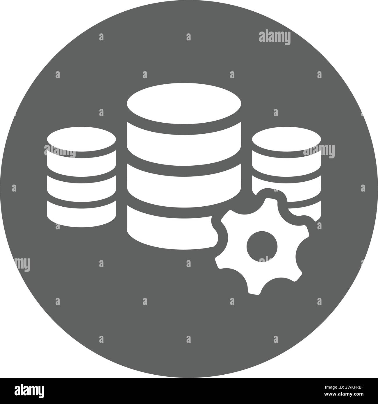 Database, icona di gestione - ideale per la stampa di file e presentazioni, la progettazione e lo sviluppo di siti Web, materiali promozionali, illustrazioni o Illustrazione Vettoriale