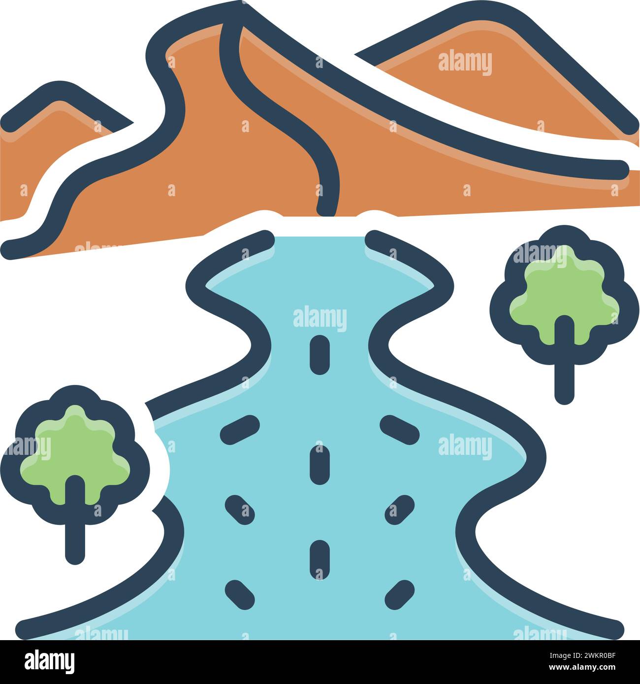 Icona per il lungofiume, litorale Illustrazione Vettoriale