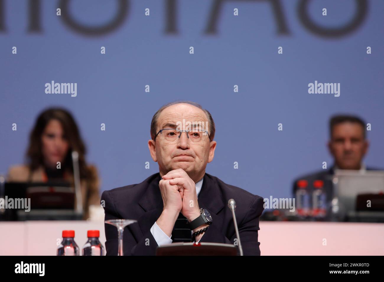 Siviglia, 12/29/2022. Assemblea degli azionisti del Sevilla FC. La partecipazione di del Nido e del presidente Pepe Castro. Nell'immagine, José Castro. Foto: Raúl Doblado. ARCHDC. Crediti: Album / Archivo ABC / Raúl Doblado Foto Stock