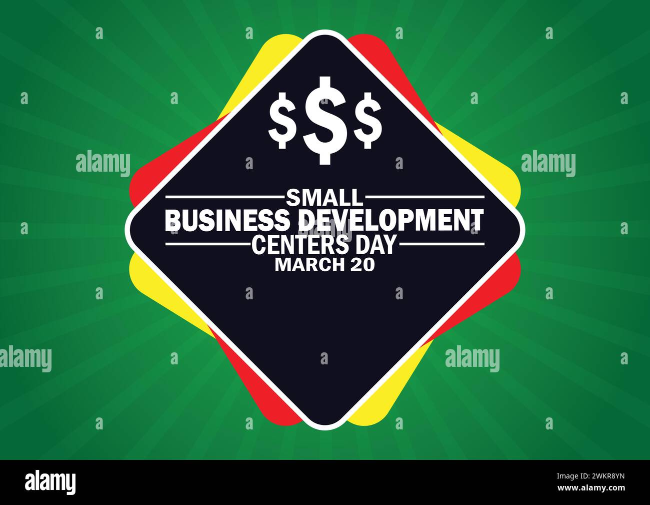 Small Business Development Centers Day. 20 marzo. Concetto di vacanza. Modello per sfondo, banner, scheda, poster con iscrizione di testo. Illustrazione Vettoriale