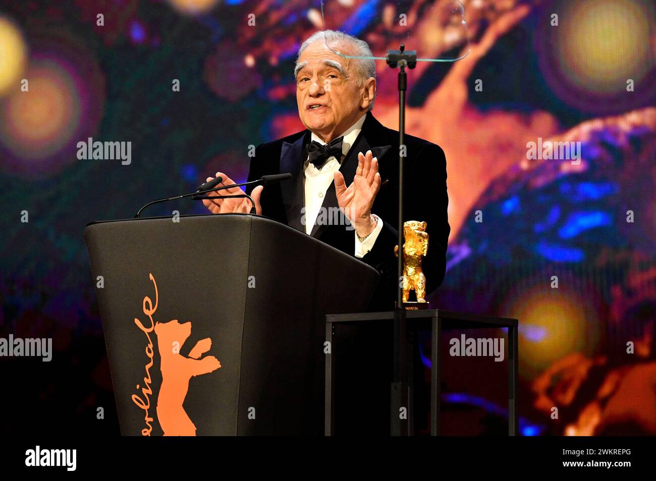Martin Scorsese bei der Verleihung des Goldenen Ehrenbären an Martin Scorsese auf der Berlinale 2024 / 74. Internationale Filmfestspiele Berlin im Berlinale Palast. Berlino, 20.02.2024 Foto Stock
