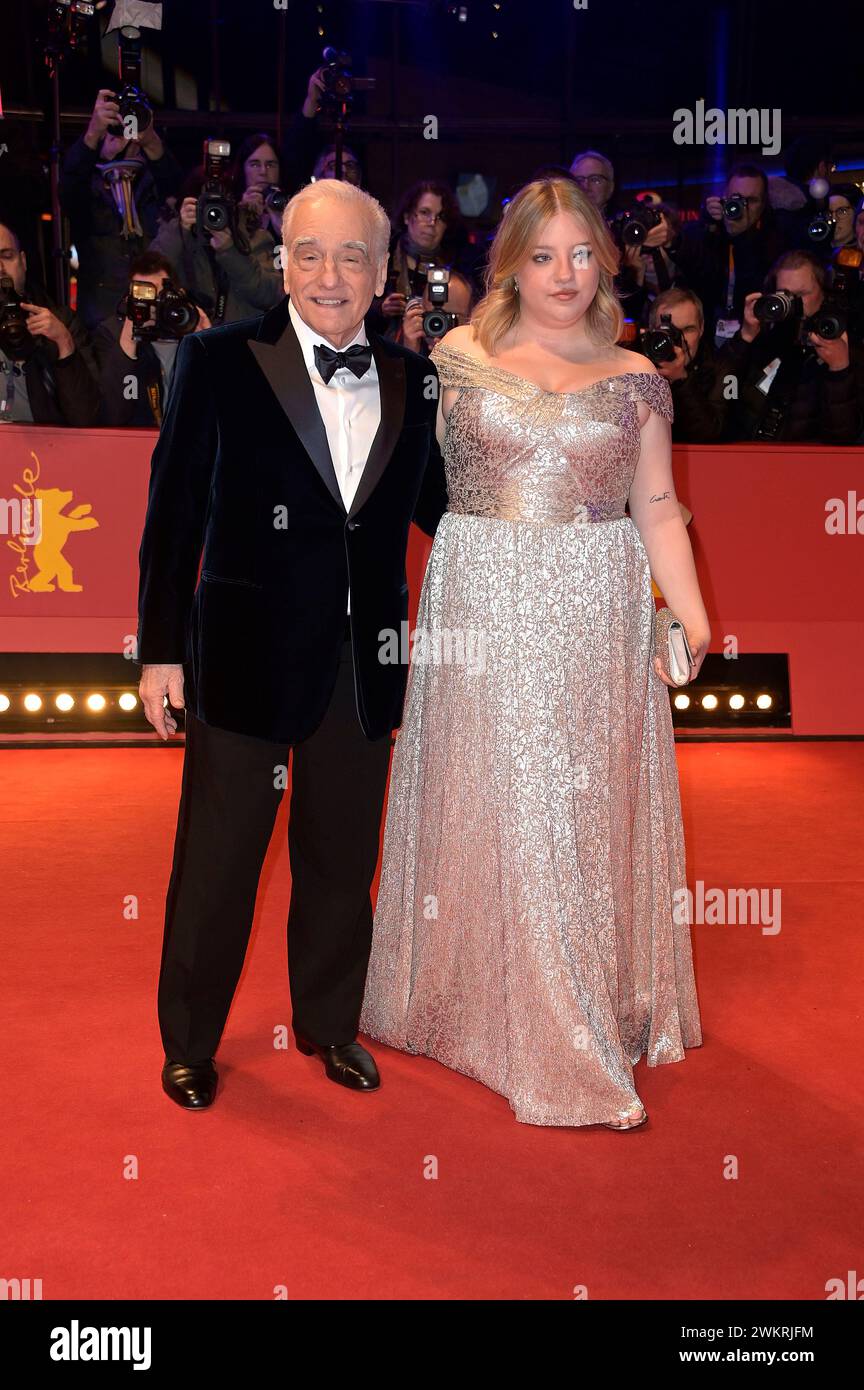 Martin Scorsese mit Tochter Francesca Scorsese bei der Verleihung des Goldenen Ehrenbären an Martin Scorsese auf der Berlinale 2024 / 74. Internationale Filmfestspiele Berlin im Berlinale Palast. Berlino, 20.02.2024 Foto Stock