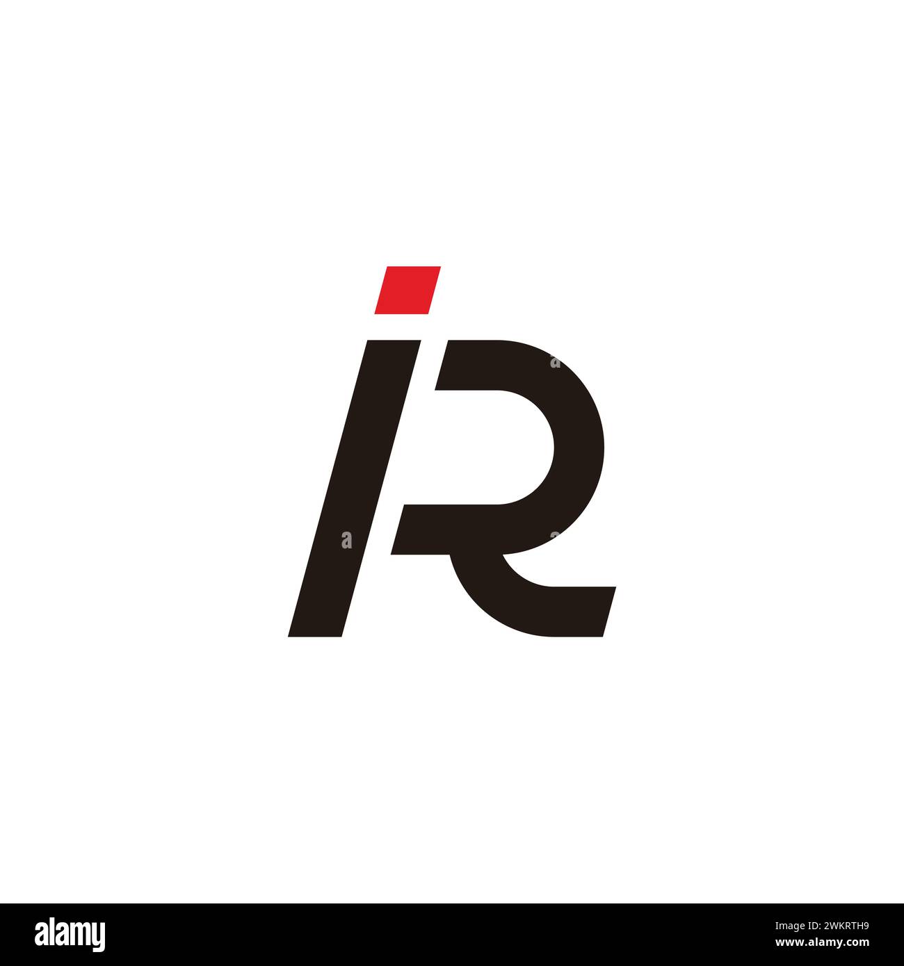 lettera ir linea a punti semplice vettore geometrico del logo Illustrazione Vettoriale
