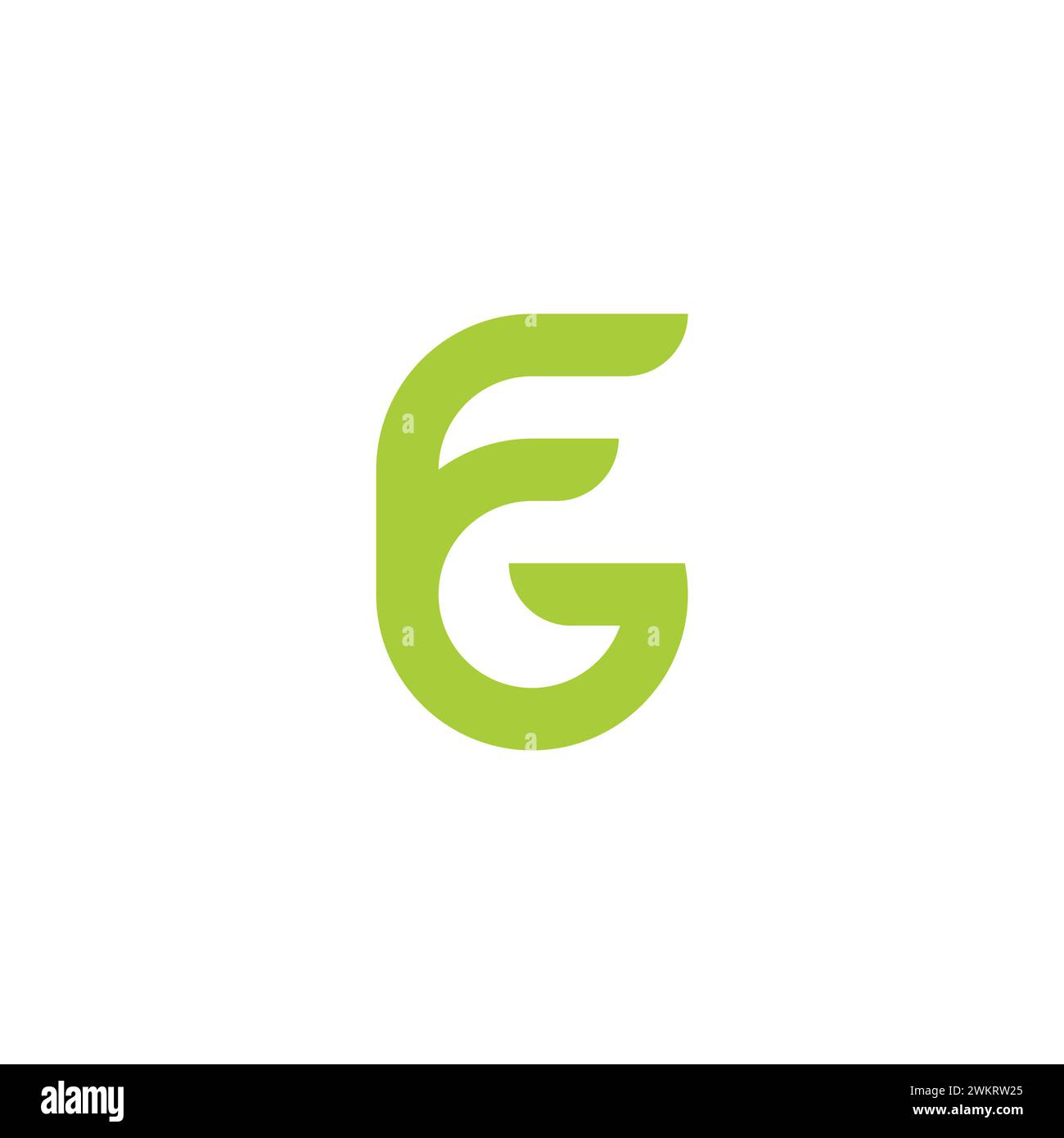lettera fg curve astratte vettore geometrico del logo Illustrazione Vettoriale