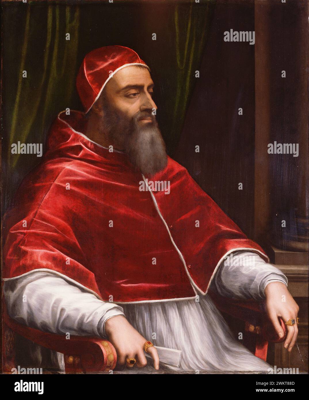Papa Clemente VII; Sebastiano del piombo (circa 1485 - 1547); Italia; circa 1531; olio su ardesia; 105,4 x 87,6 cm (41 1/2 x 34 1/2 poll.); 92.PC.25 Foto Stock