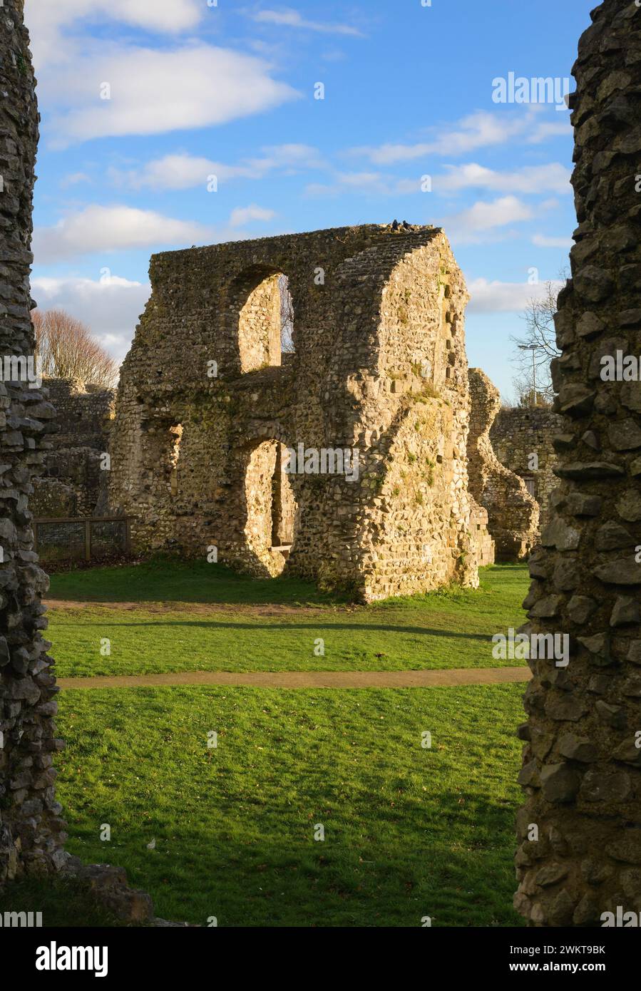 Lewes Priory rovina Lewes East Sussex Inghilterra Regno Unito Foto Stock