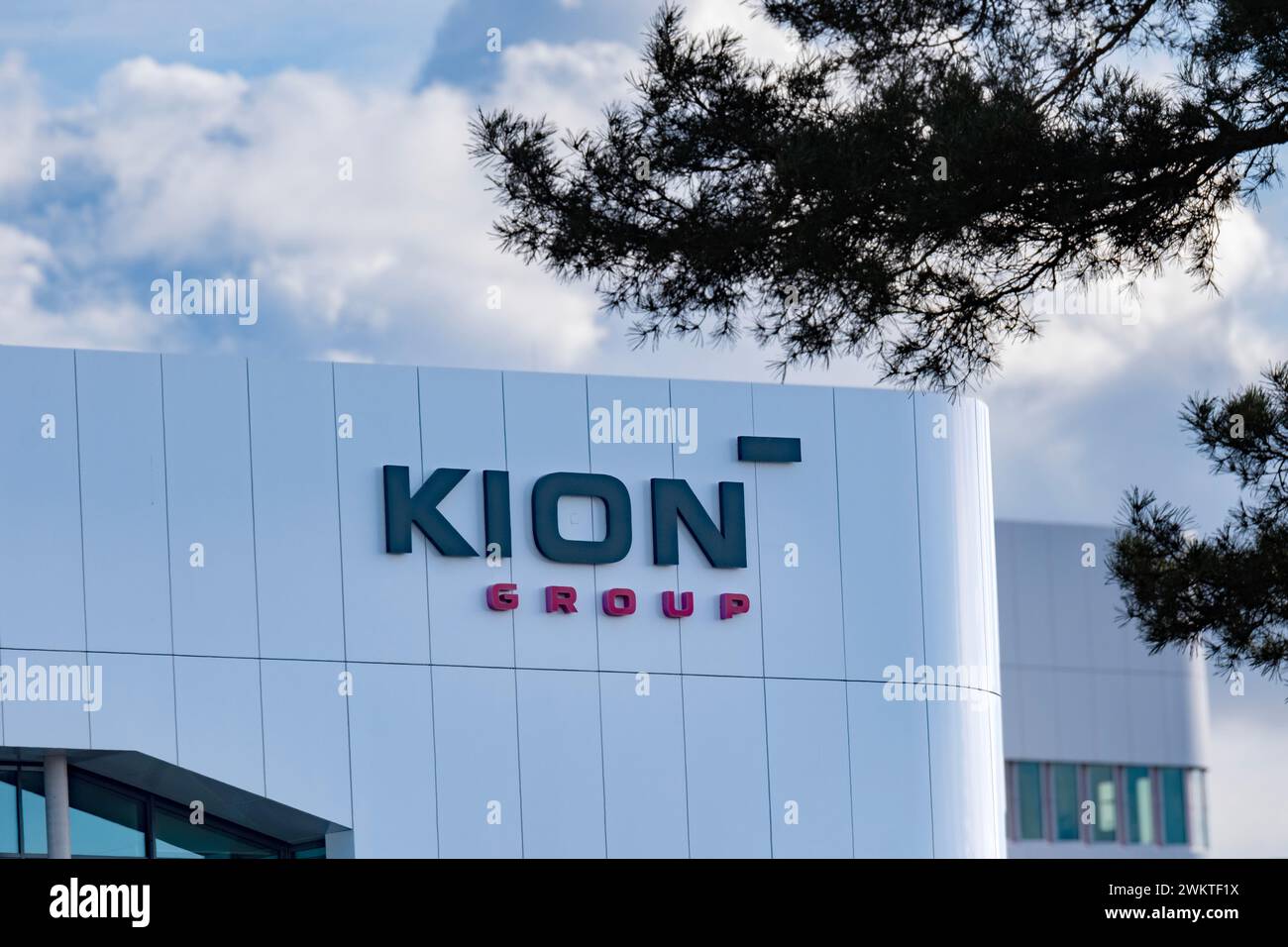 Holding KION Company Building, KION GROUP AG, attrezzature del produttore tedesco, veicoli semoventi per afferrare, sollevare, spostare, impilare, headquar Foto Stock