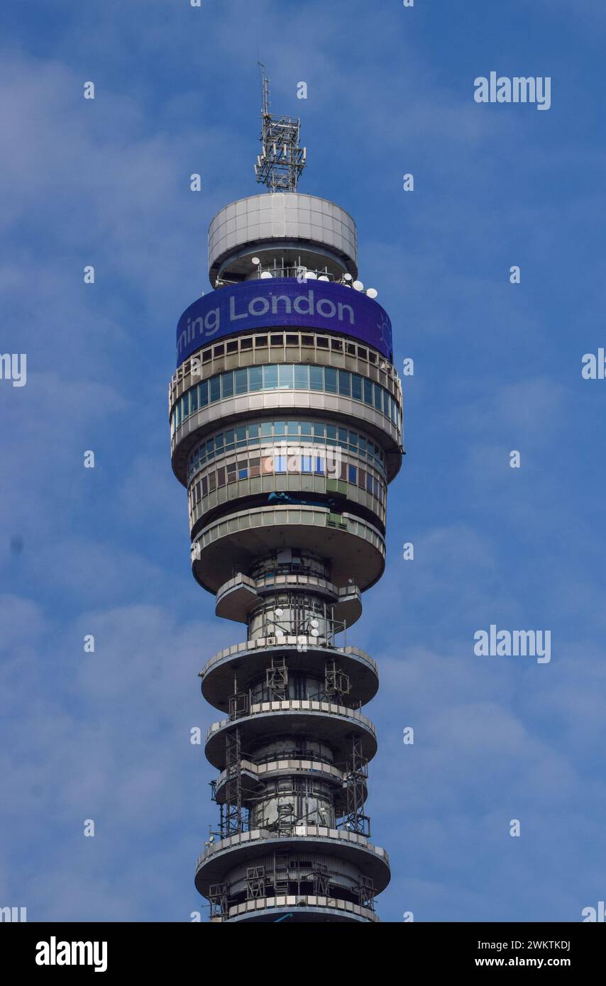 Londra, Regno Unito. 18 maggio 2023. Una vista generale della BT Tower nel centro di Londra. Credito: Vuk Valcic/Alamy Foto Stock