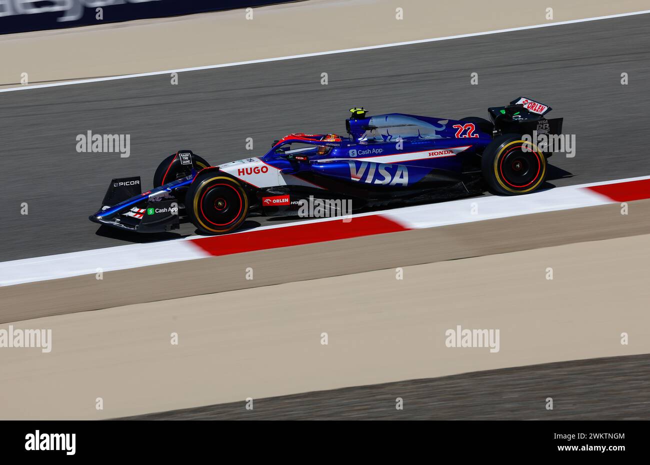 22 TSUNODA Yuki (jap), Visa Cash App RB F1 Team VCARB 01, azione durante i test pre-stagionali di Formula 1 Aramco 2024 del Campionato del mondo di Formula 1 FIA 2024 dal 21 al 23 febbraio 2024 sul circuito Internazionale del Bahrain, a Sakhir, Bahrain - foto DPPI Foto Stock