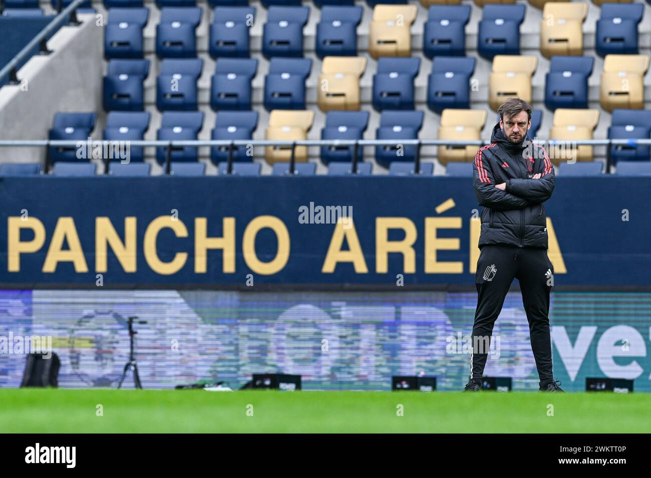 Direttore operativo calcio del Belgio Jelle Schelstraete, nella foto durante una partita di andata e ritorno tra i gruppi A e B, prima della partita contro la nazionale ungherese nella gara di promozione/retrocessione tra i gruppi A e B, nel campionato UEFA Women's Nations League 2023-24, giovedì 22 febbraio 2024 a Felcsut, UNGHERIA. FOTO SPORTPIX | Stijn Audooren Foto Stock