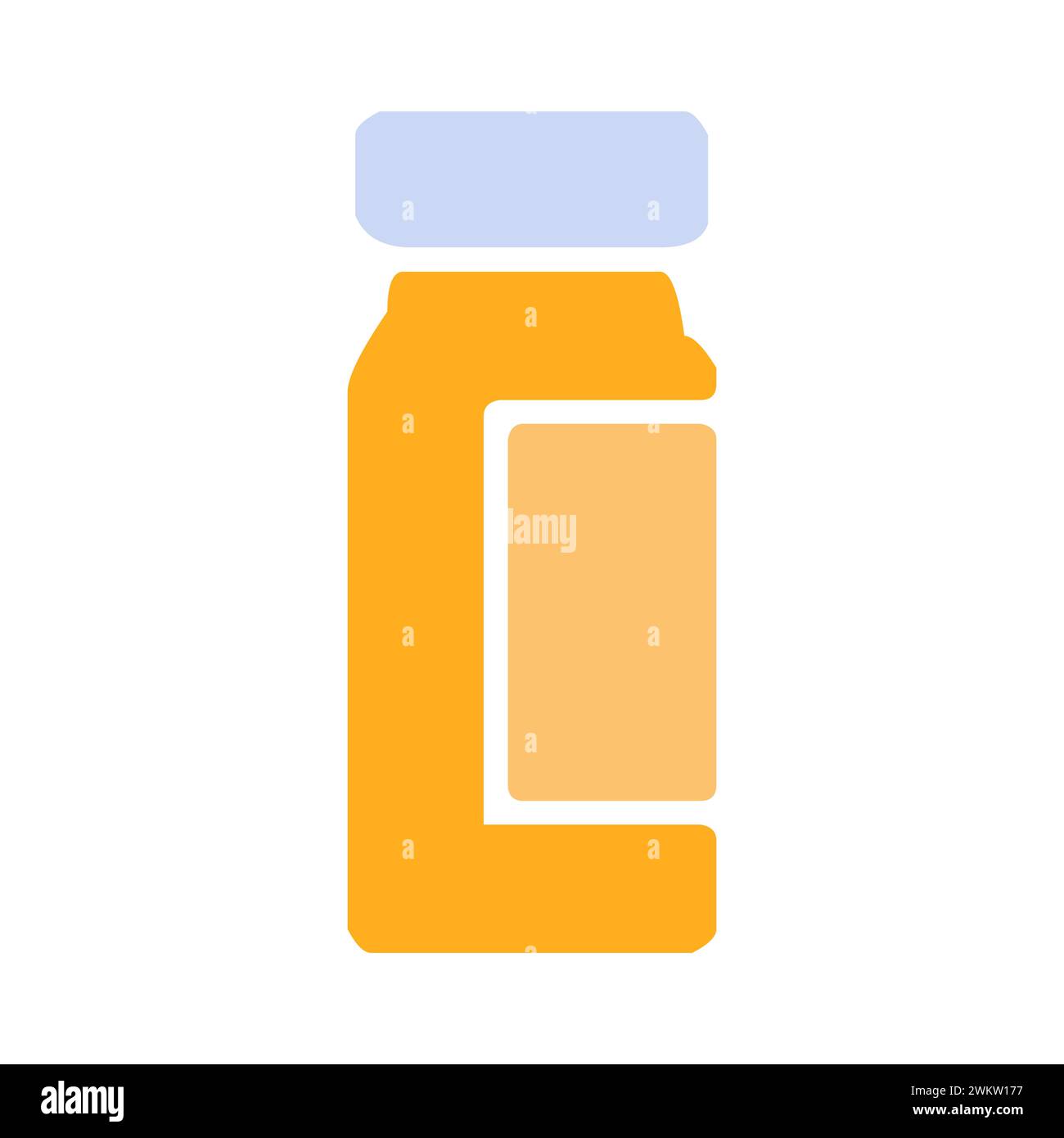 Flacone per pillole giallo con icona tappo bianco Illustrazione Vettoriale