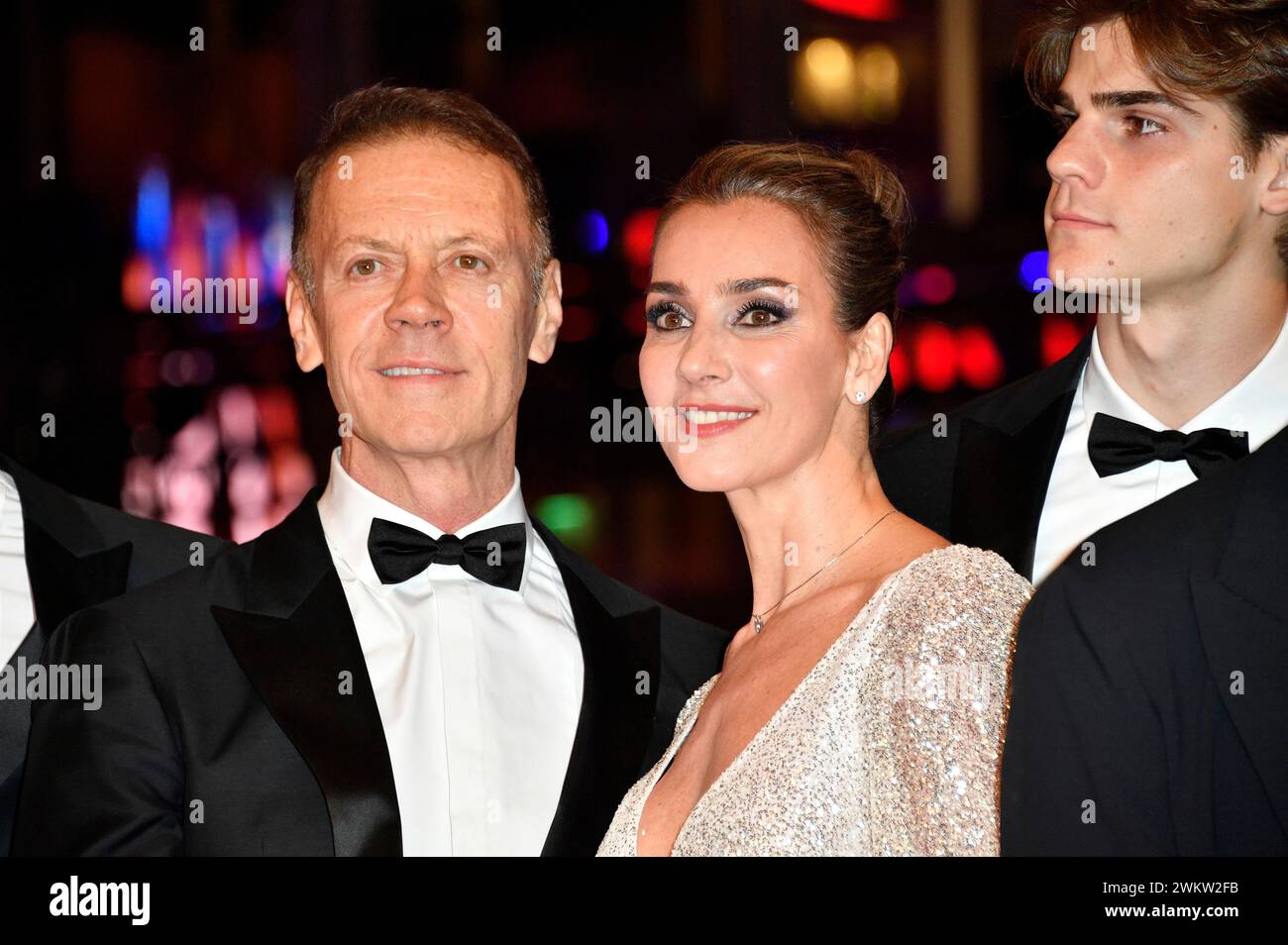 Rocco Siffredi mit Ehefrau Rosa Caracciolo bei der Premiere des Kinofilms 'sette veli' auf der Berlinale 2024 / 74. Internationale Filmfestspiele Berlin im Berlinale Palast. Berlino, 22.02.2024 Foto Stock