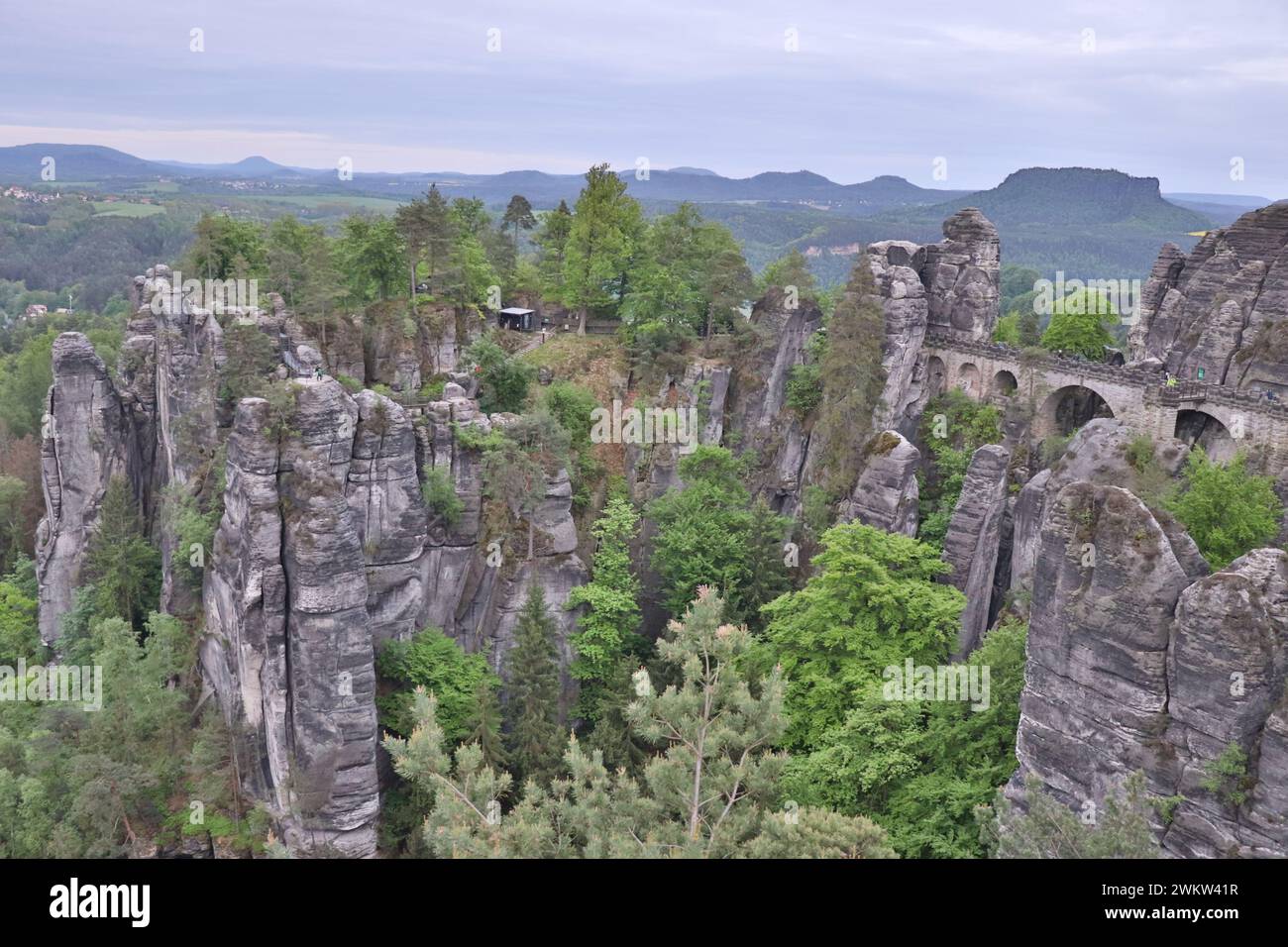 Bastei im Elbsandsteingebirge a Sachsen Foto Stock