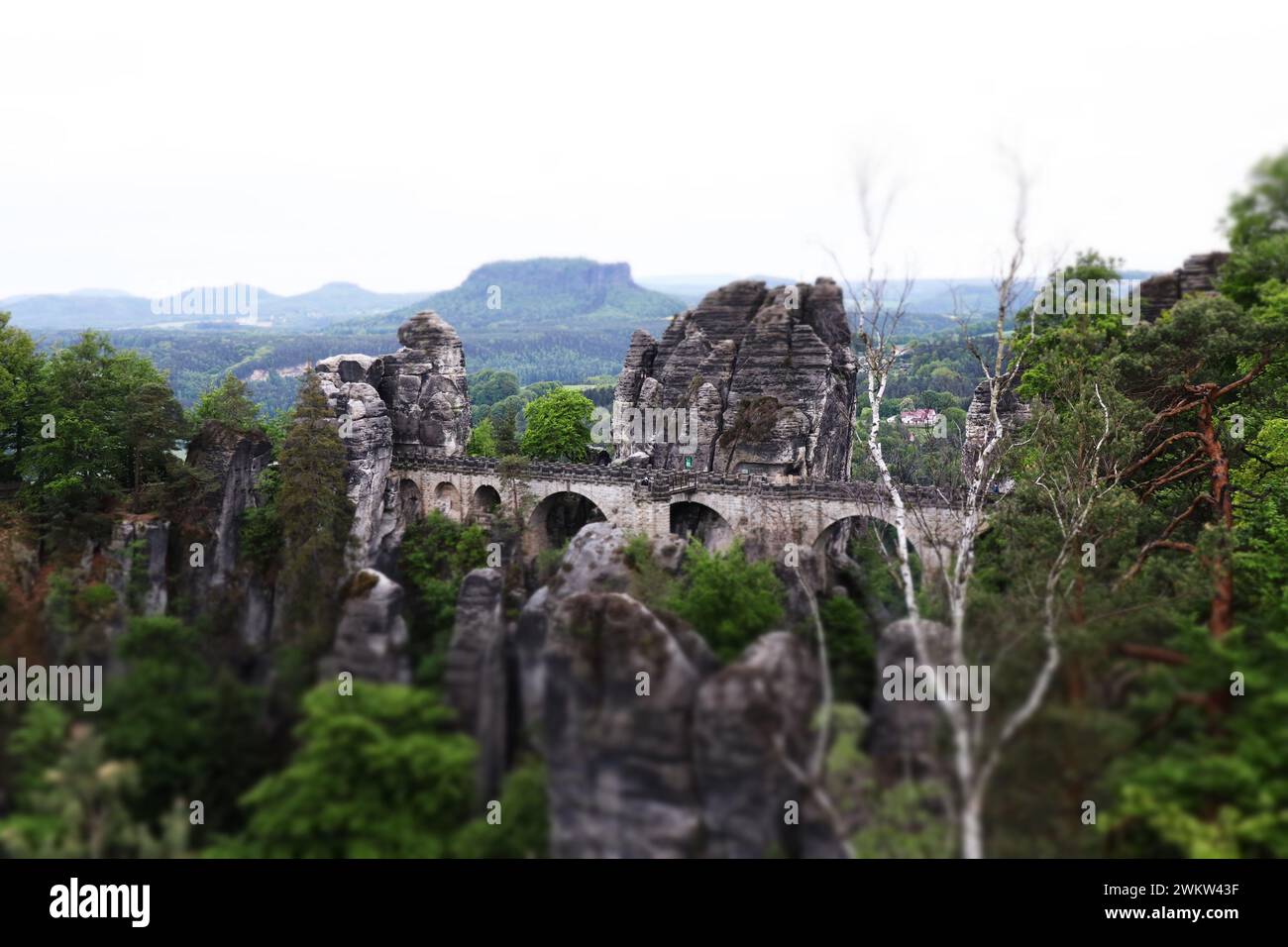 Bastei im Elbsandsteingebirge a Sachsen Foto Stock