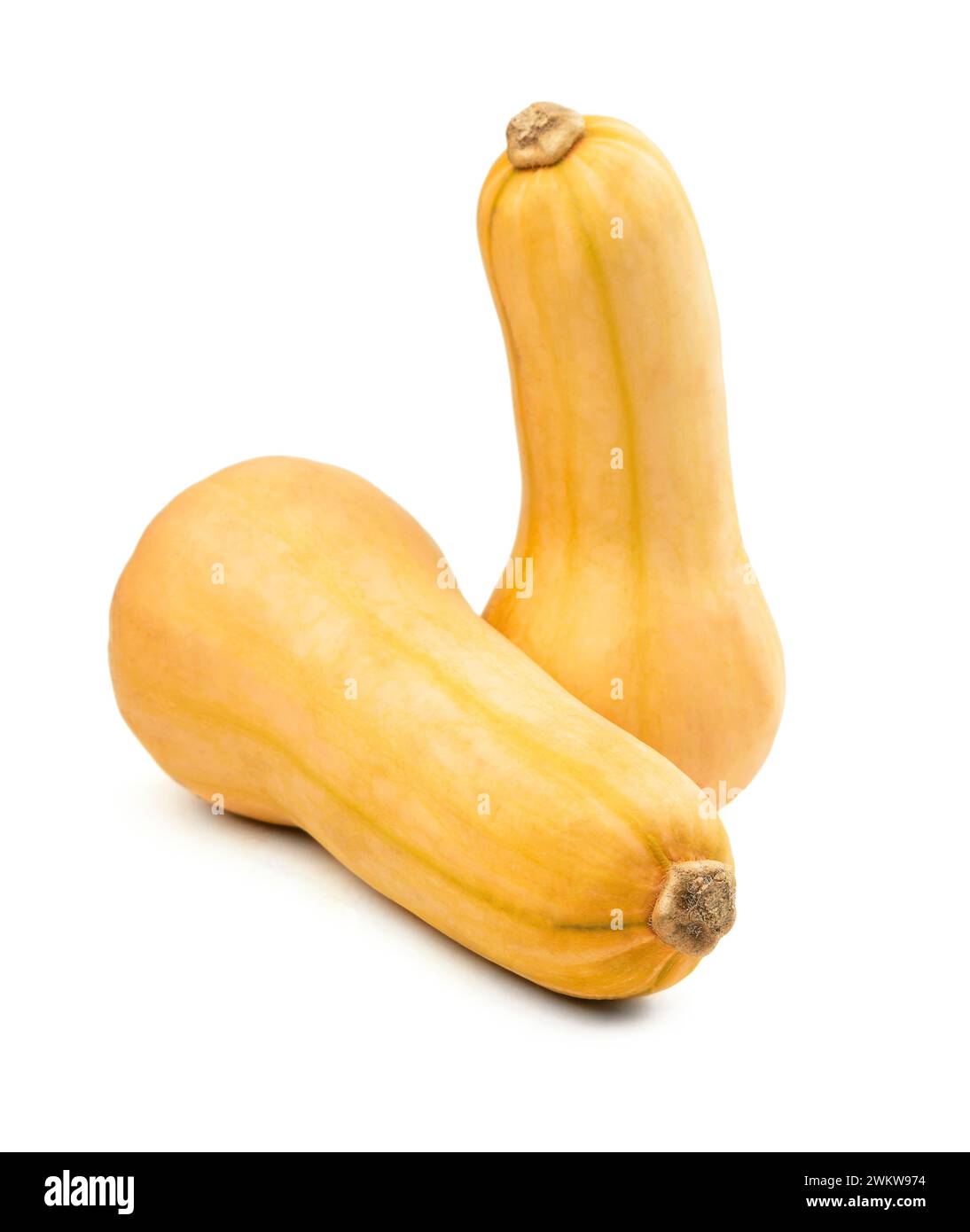 Zucche mature e fette su sfondo bianco. Zucca biologica per zuppe e altre ricette. Dieta. Vegetarianismo. Il concetto di corretta alimentazione. Orte Foto Stock