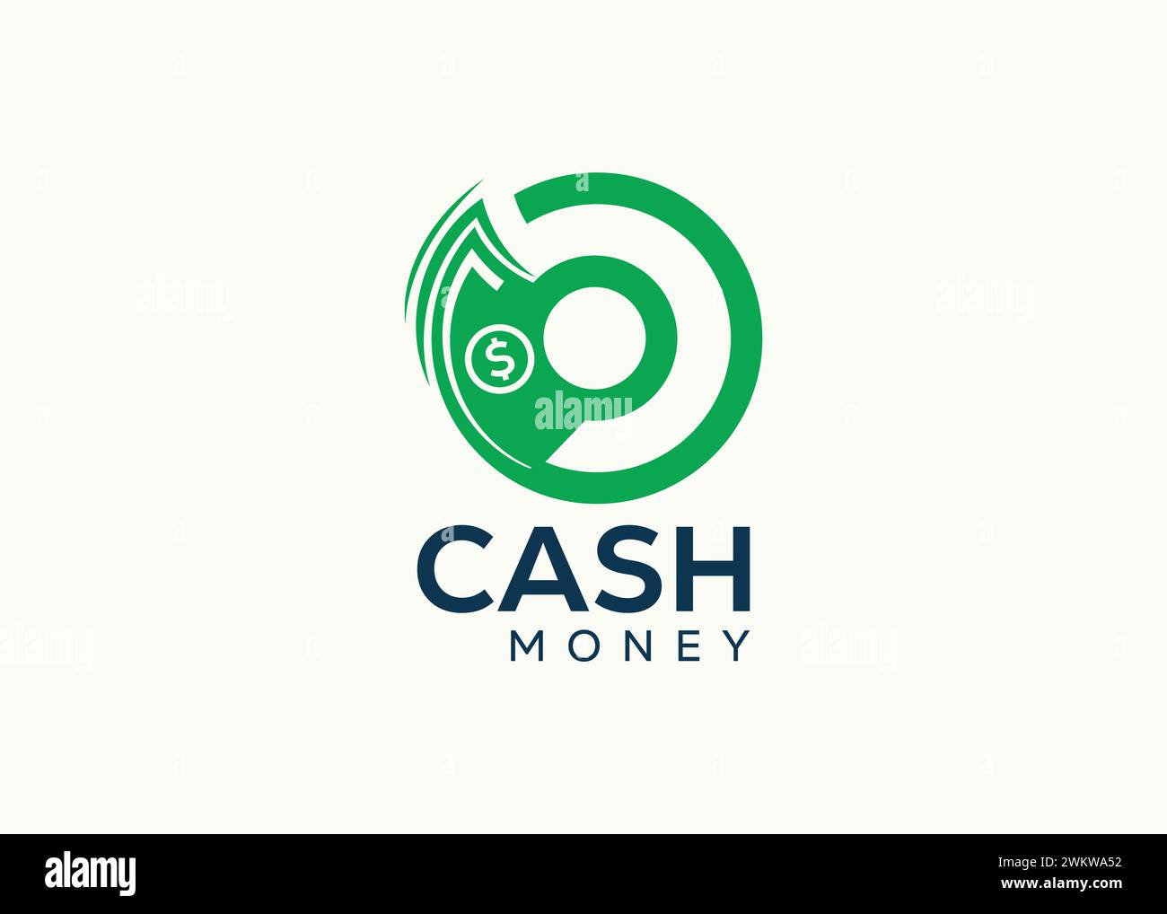 Modello vettoriale con logo Money minimalista. Denaro contante per il vettore finanziario aziendale. Money Investing 9 Illustrazione Vettoriale