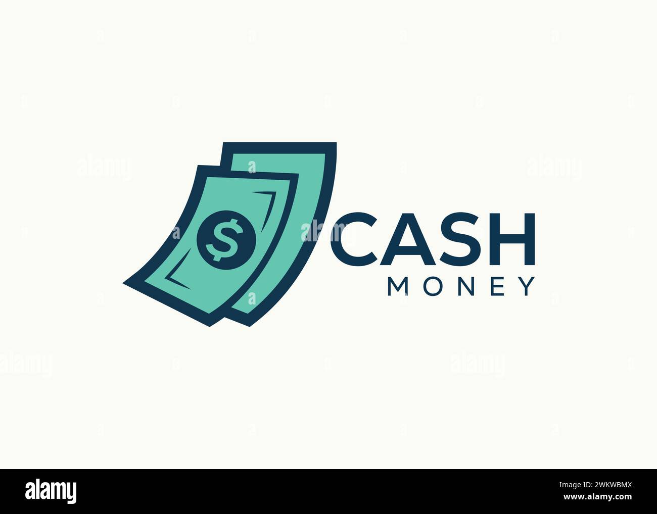 Modello vettoriale con logo Money minimalista. Denaro contante per il vettore finanziario aziendale. Money Investing 9 Illustrazione Vettoriale