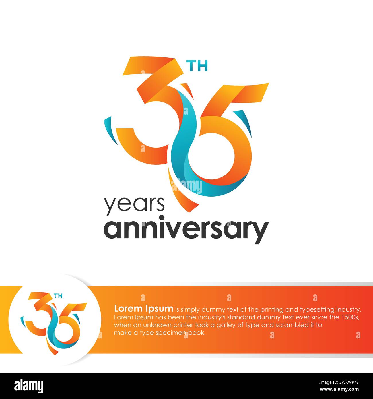 35th Anniversary Design logotipo modello di design colorato. Illustrazione vettoriale Illustrazione Vettoriale
