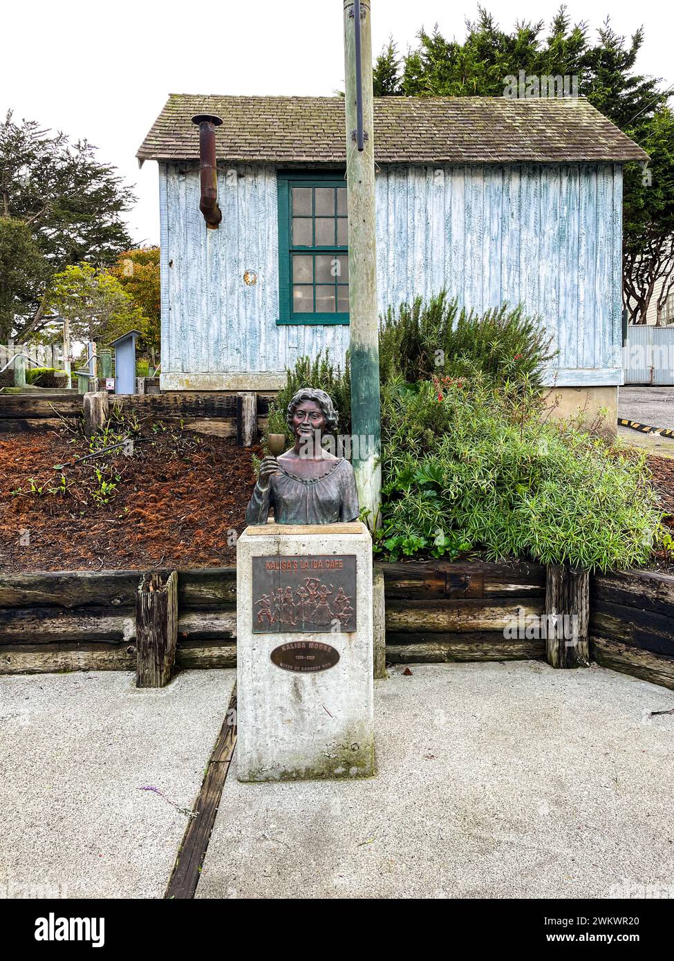 Queen of Cannery Row, Kalisa Moore Memorial; Cannery Row, Monterey, California. Foto Stock