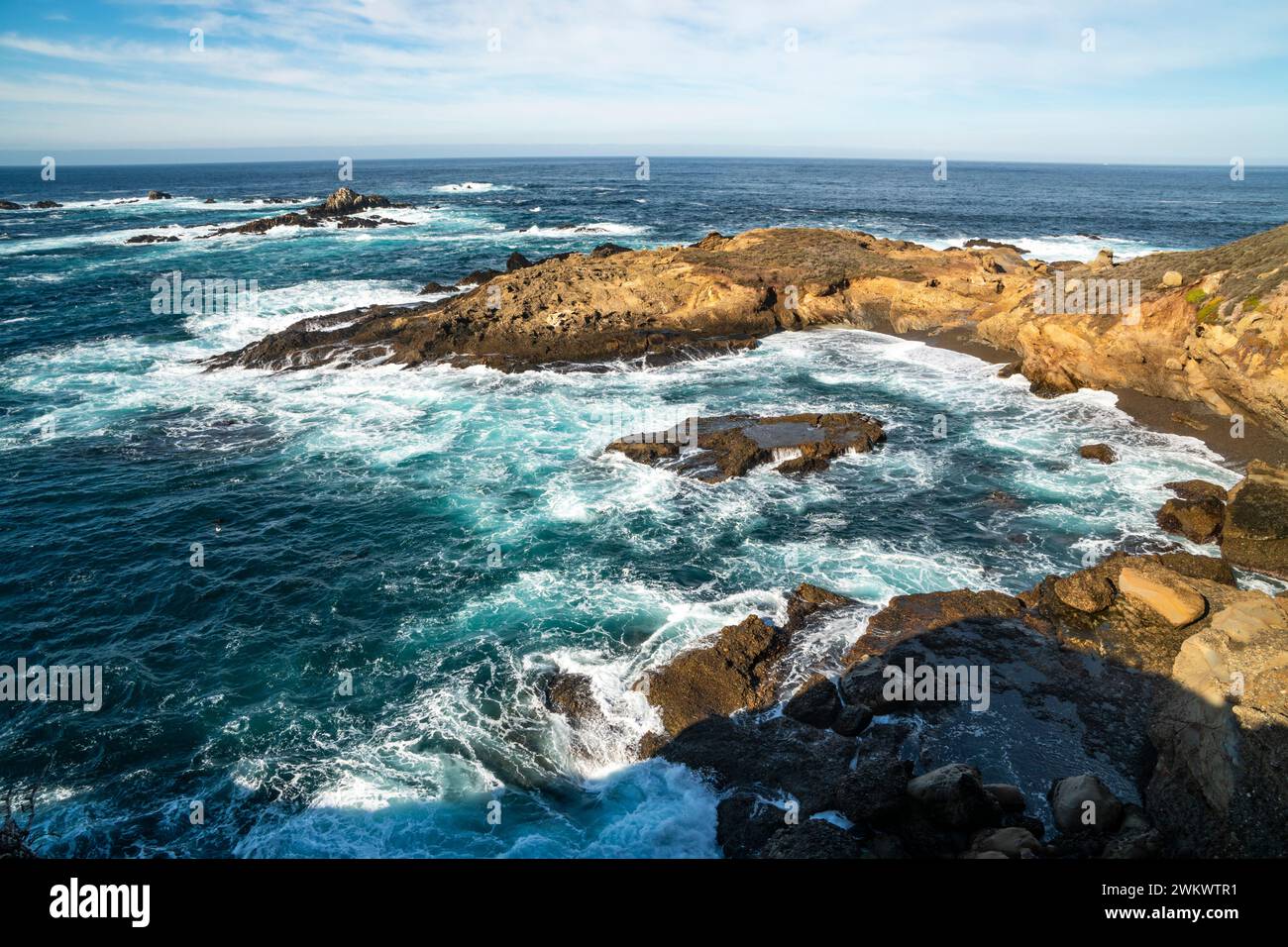 Sea Lion Rock presso la riserva naturale statale di Point Lobos Foto Stock