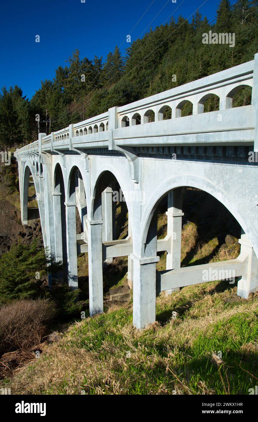 Rocky Creek Bridge, Depoe Bay, Lincoln County, Oregon Foto Stock