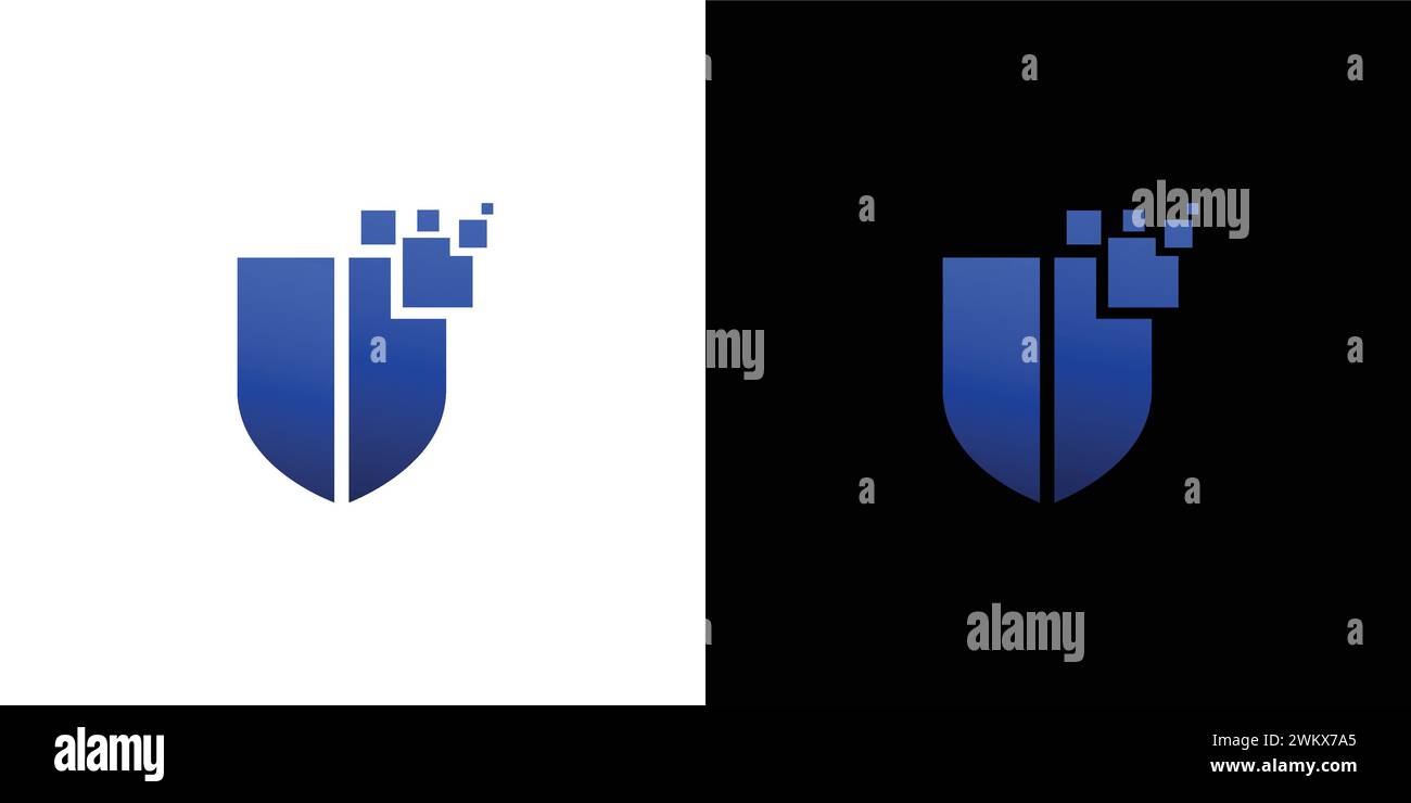Design moderno e robusto del logo di sicurezza informatica Illustrazione Vettoriale