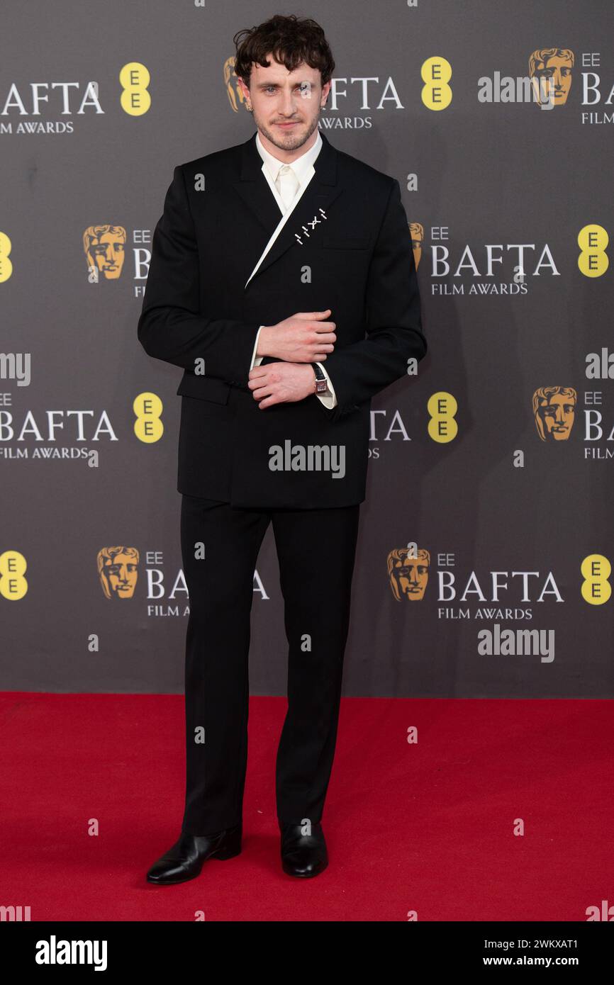 Londra, Regno Unito. 18 febbraio 2024. Nella foto: Paul Mescal partecipa all'EE British Academy Film Awards 2024. Credito: Justin ng/Alamy Foto Stock