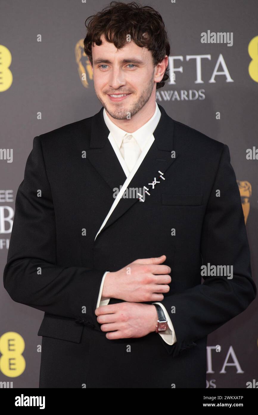 Londra, Regno Unito. 18 febbraio 2024. Nella foto: Paul Mescal partecipa all'EE British Academy Film Awards 2024. Credito: Justin ng/Alamy Foto Stock