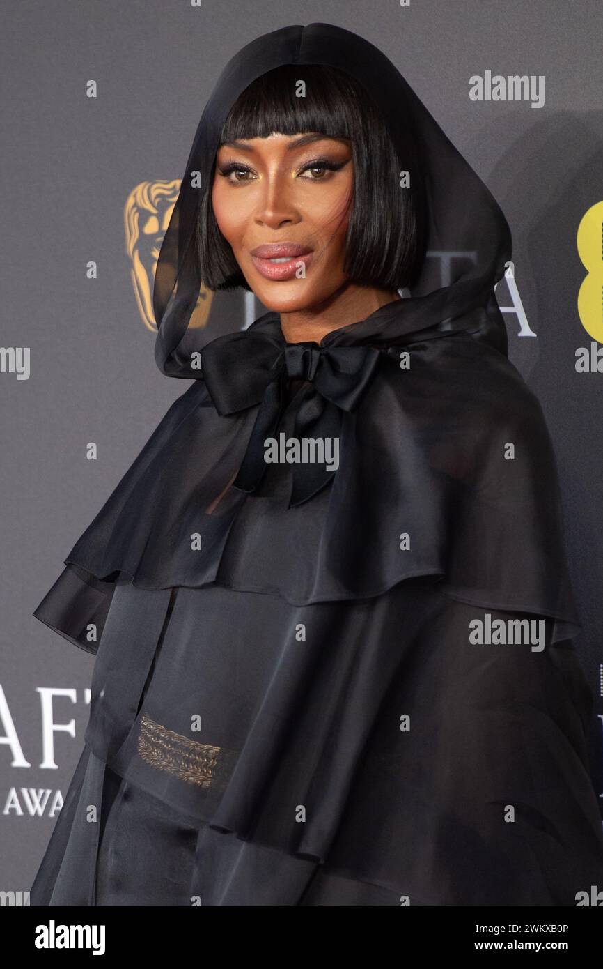 Londra, Regno Unito. 18 febbraio 2024. Nella foto: Naomi Campbell partecipa all'EE British Academy Film Awards 2024. Credito: Justin ng/Alamy Foto Stock