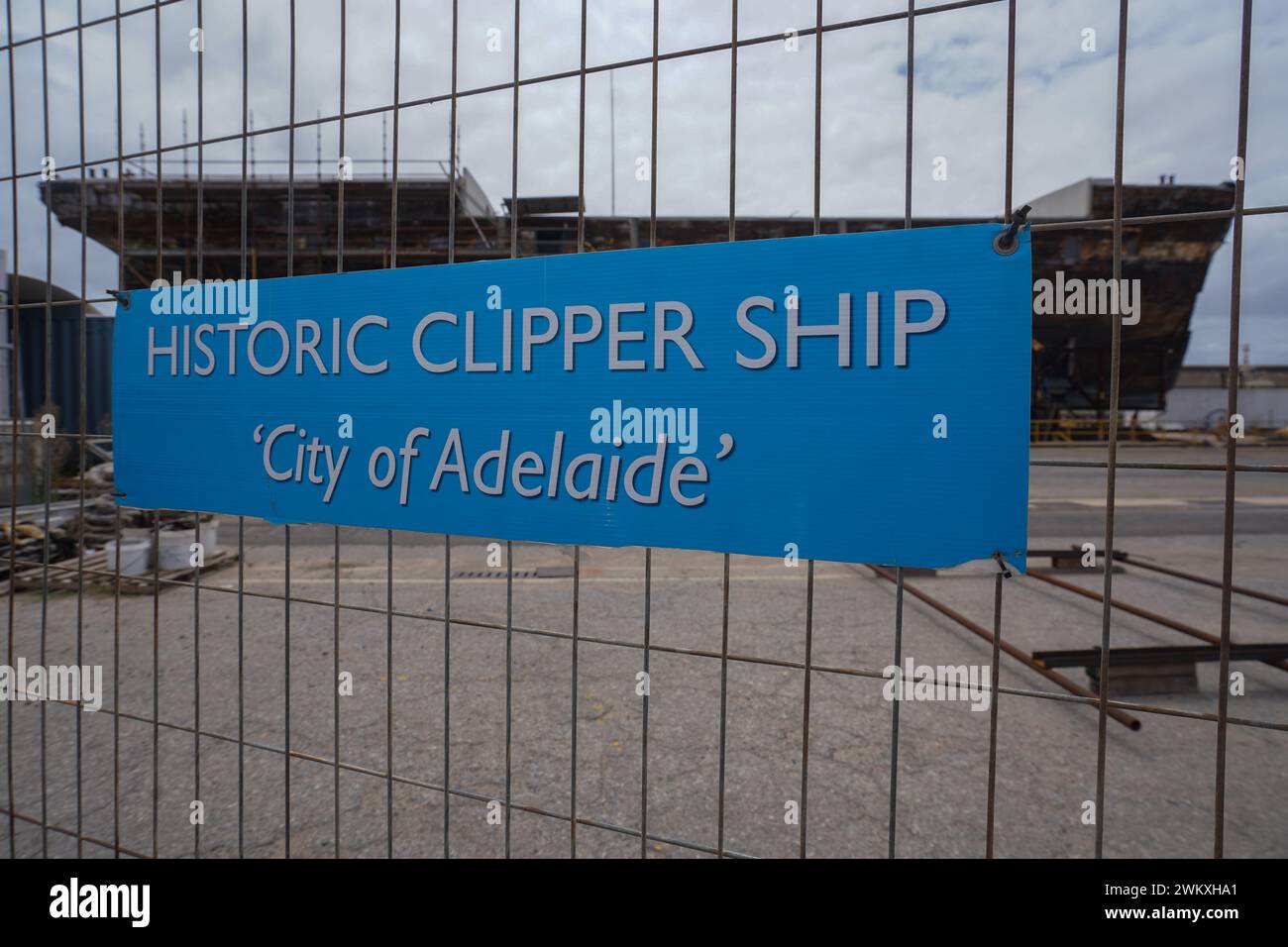 La storica Clipper Ship City di Adelaide costruita a Sunderland in Inghilterra nel 1864 sotto restauro a Port Adelaide Foto Stock