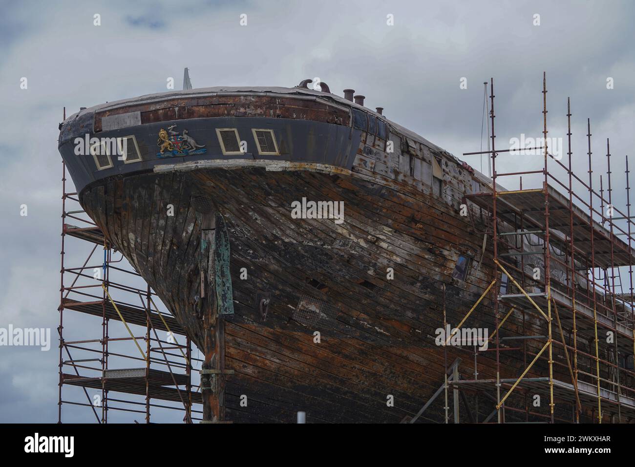 La storica Clipper Ship City di Adelaide costruita a Sunderland in Inghilterra nel 1864 sotto restauro a Port Adelaide Foto Stock