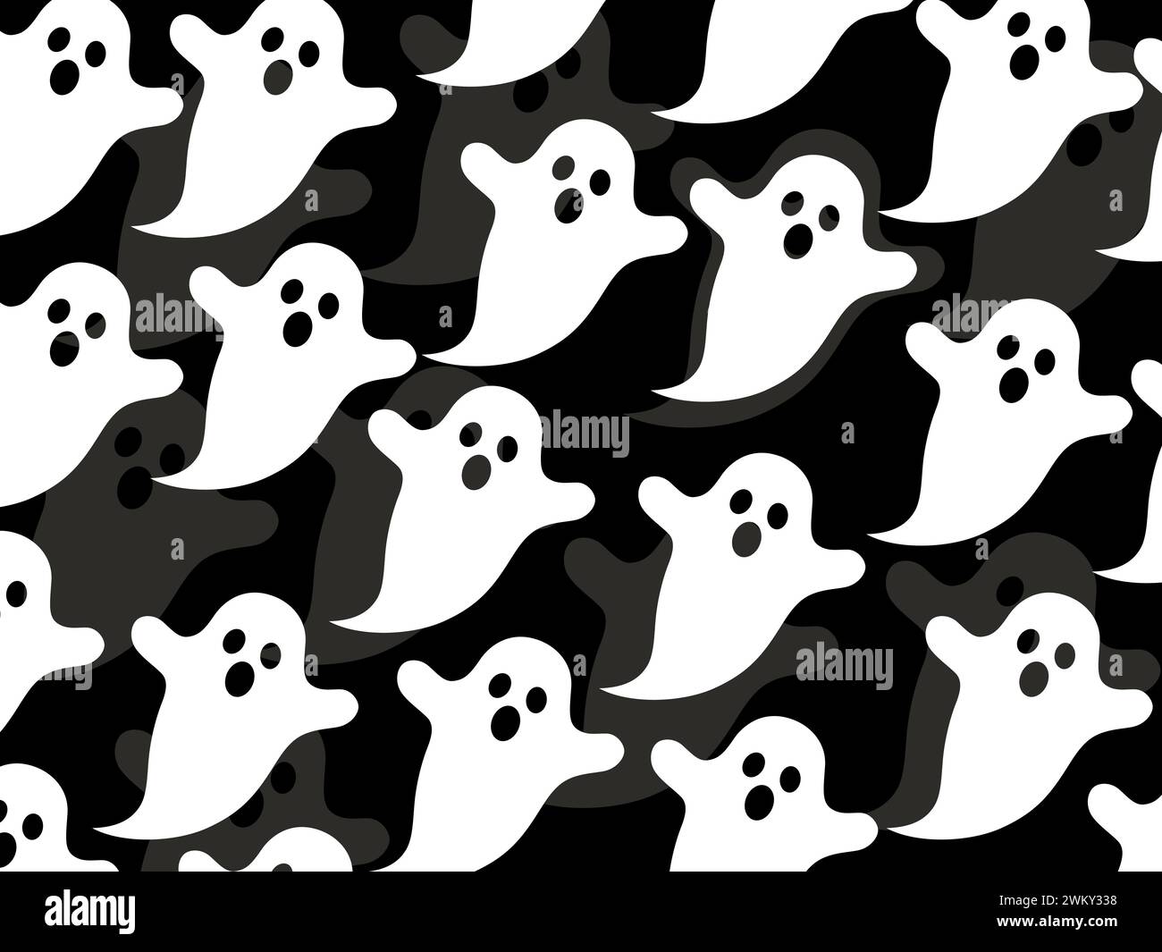 Illustrazione grafica sfondo design senza cuciture icona colorata simbolo logo di boo fantasma Illustrazione Vettoriale