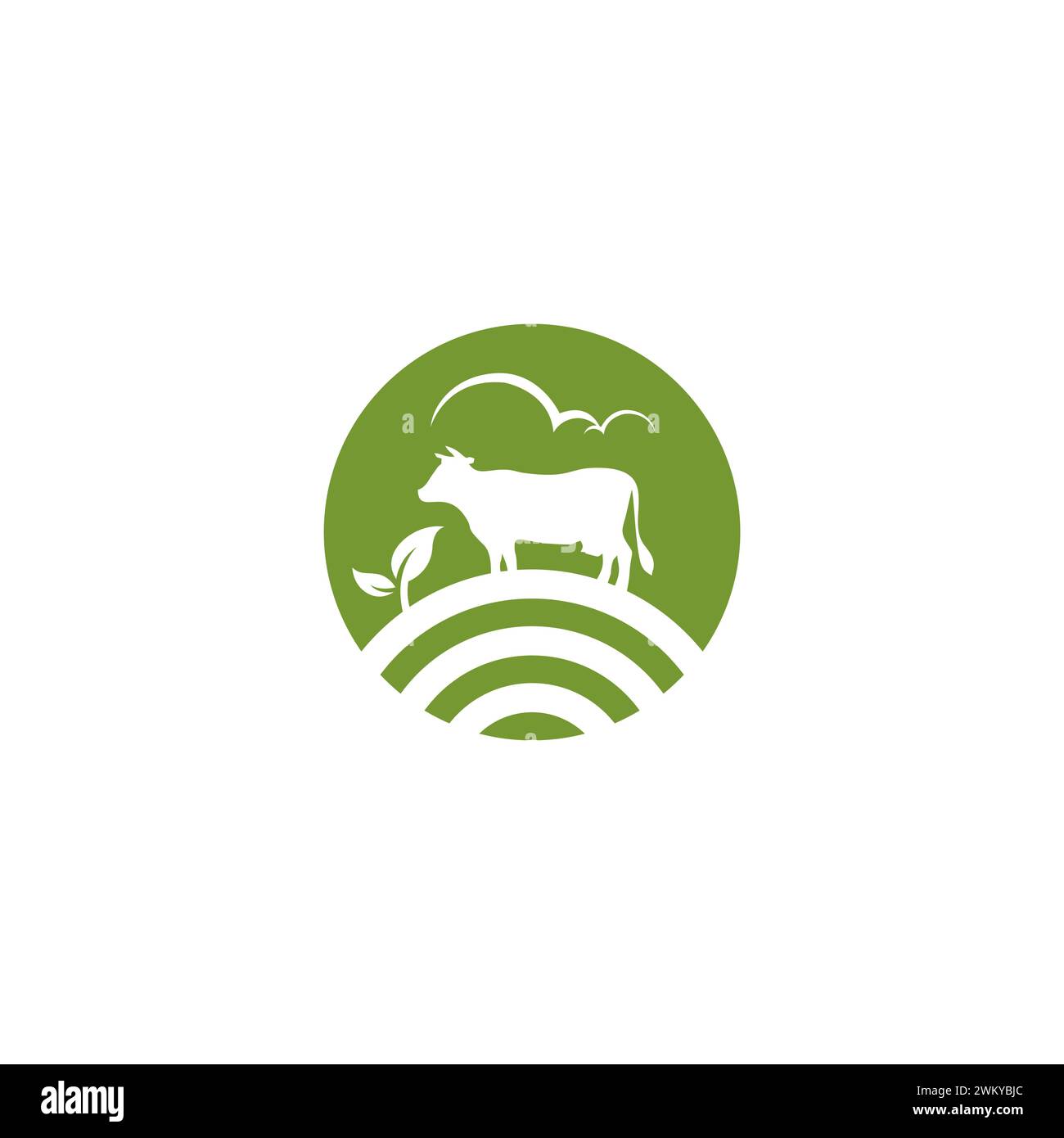 Logo Farm Cow. Logo agricolo Illustrazione Vettoriale