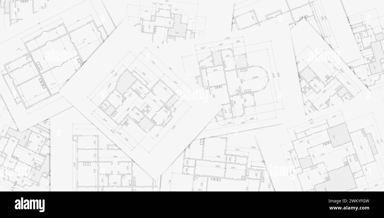 Progetto architettonico,progetto tecnico .progetto anagrafico .progettazione ingegneristica .costruzione industriale di case .Vector , illustrazione. Illustrazione Vettoriale