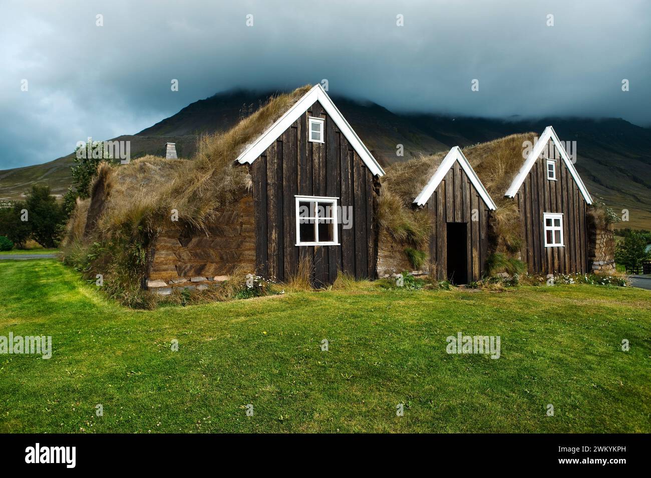Turf House, Skalholt, Islanda Foto Stock