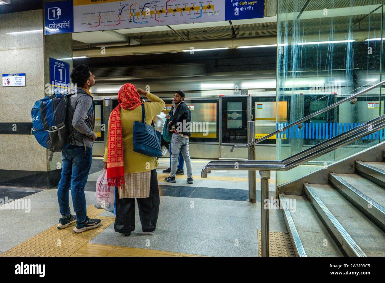 La metropolitana di Delhi, India Foto Stock