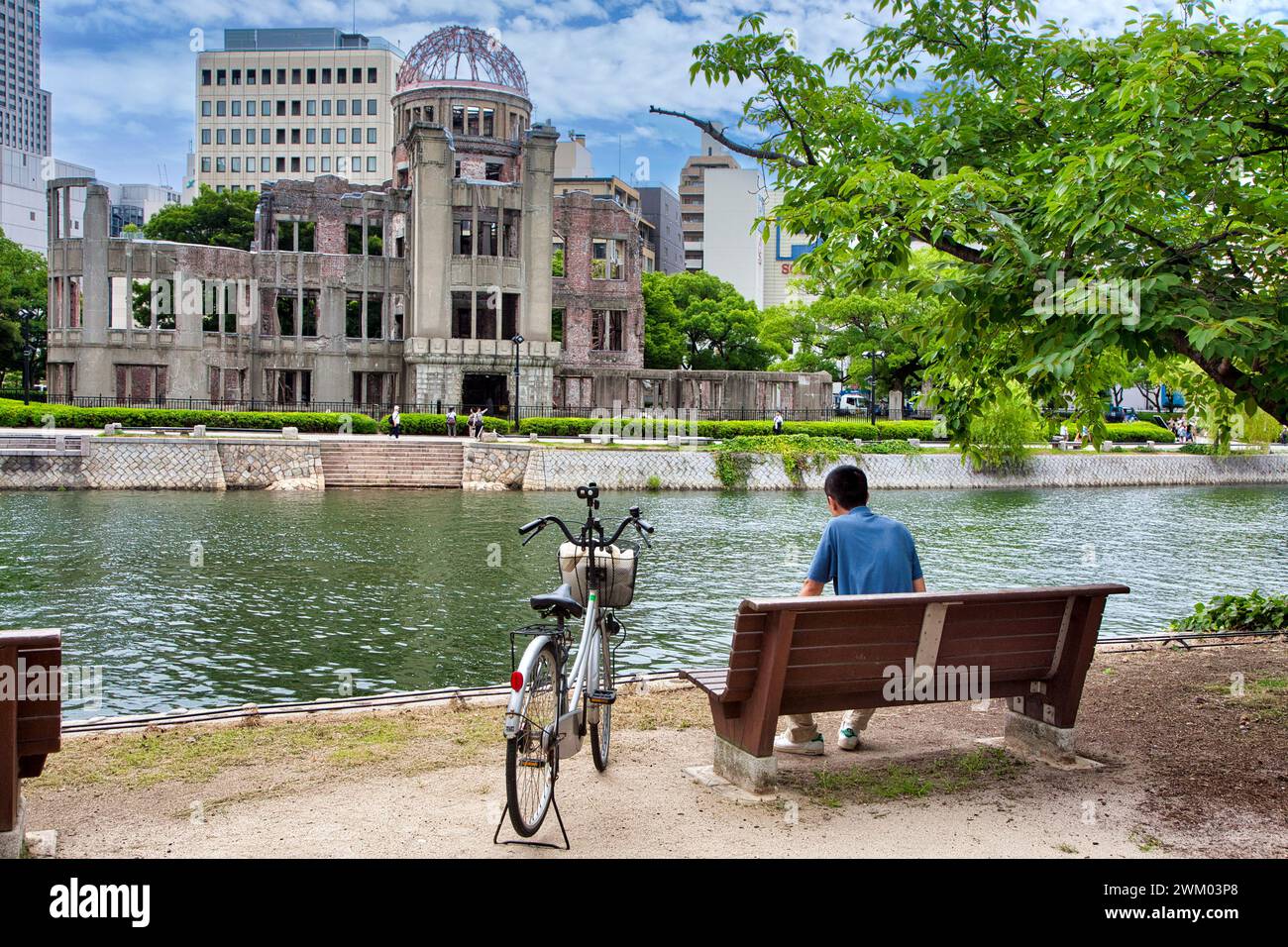 Bomba atomica, Peace Memorial Park, Hiroshima, Giappone Foto Stock
