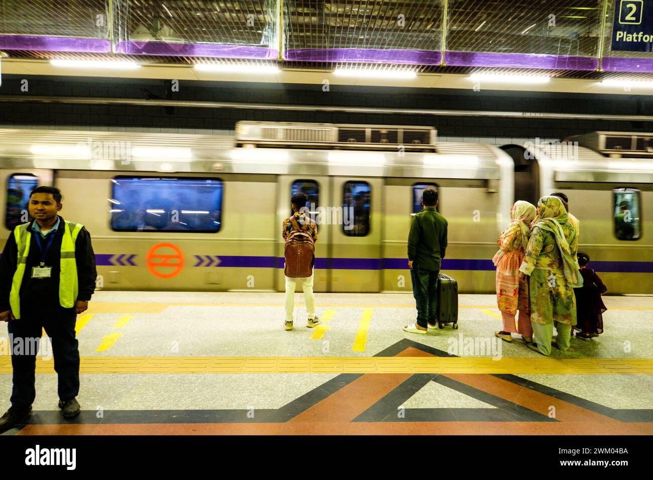 La metropolitana di Delhi, India Foto Stock