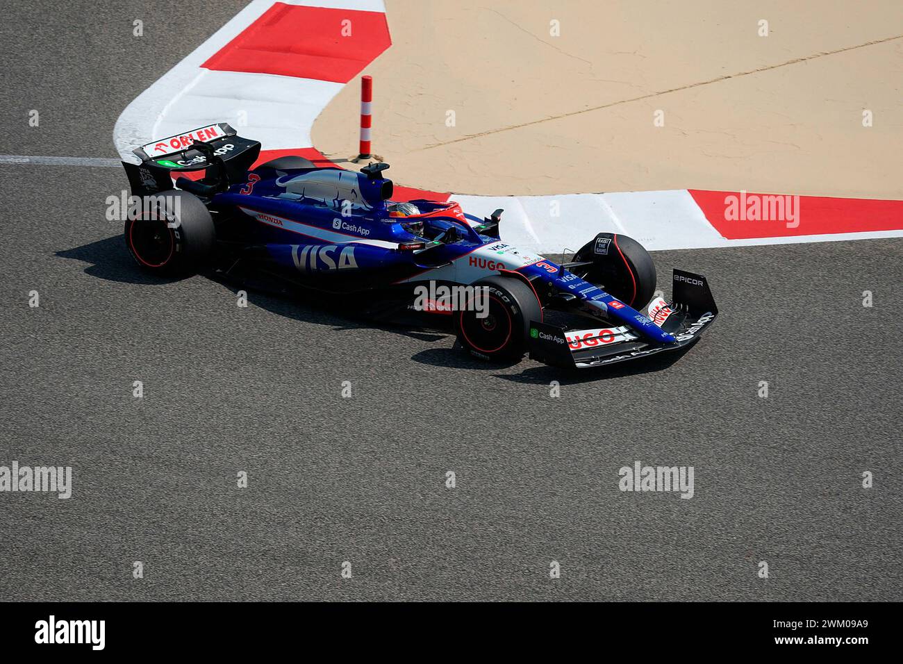 23 febbraio 2024, Bahrain International Circuit, Sakhir, test drive di Formula 1 in Bahrain 2023, nella foto Daniel Ricciardo (AUS), Visa Cash App RB Formula One Team Foto Stock