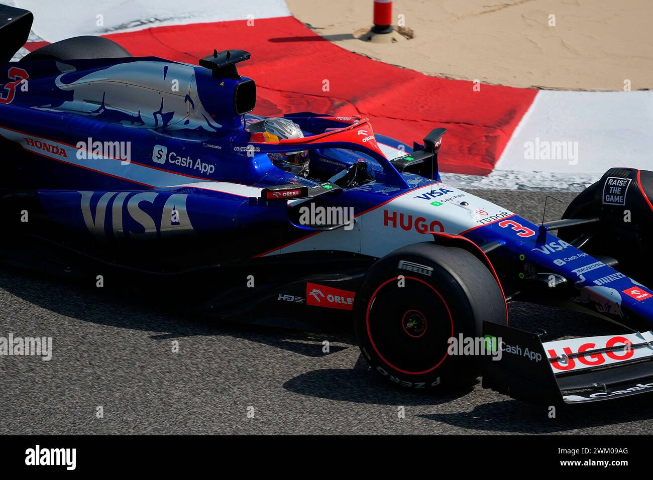 23 febbraio 2024, Bahrain International Circuit, Sakhir, test drive di Formula 1 in Bahrain 2023, nella foto Daniel Ricciardo (AUS), Visa Cash App RB Formula One Team Foto Stock