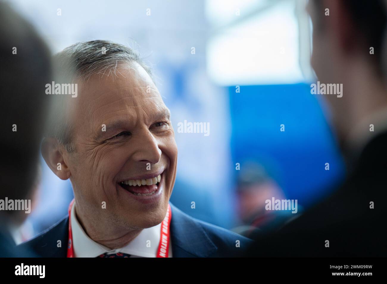 Oxon Hill, Stati Uniti. 22 febbraio 2024. Il rappresentante degli Stati Uniti Scott Perry (repubblicano della Pennsylvania) alla Conservative Political Action Conference (CPAC) del 2024 a National Harbor, Maryland, USA, giovedì 22 febbraio, 2024. credito: Annabelle Gordon /CNP/Sipa USA credito: SIPA USA/Alamy Live News Foto Stock