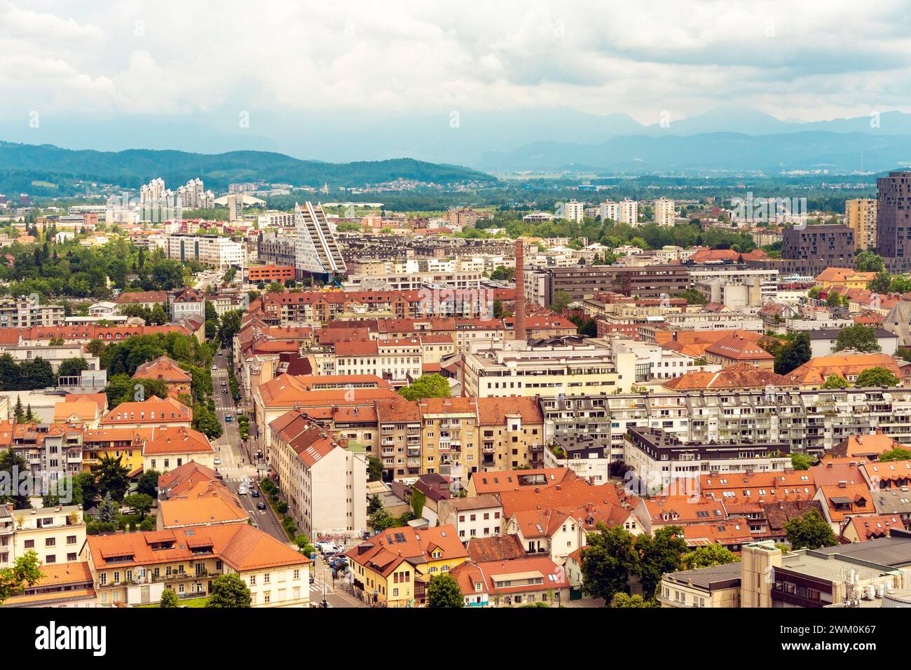 Slovenia, Lubiana, quartiere residenziale della capitale Foto Stock