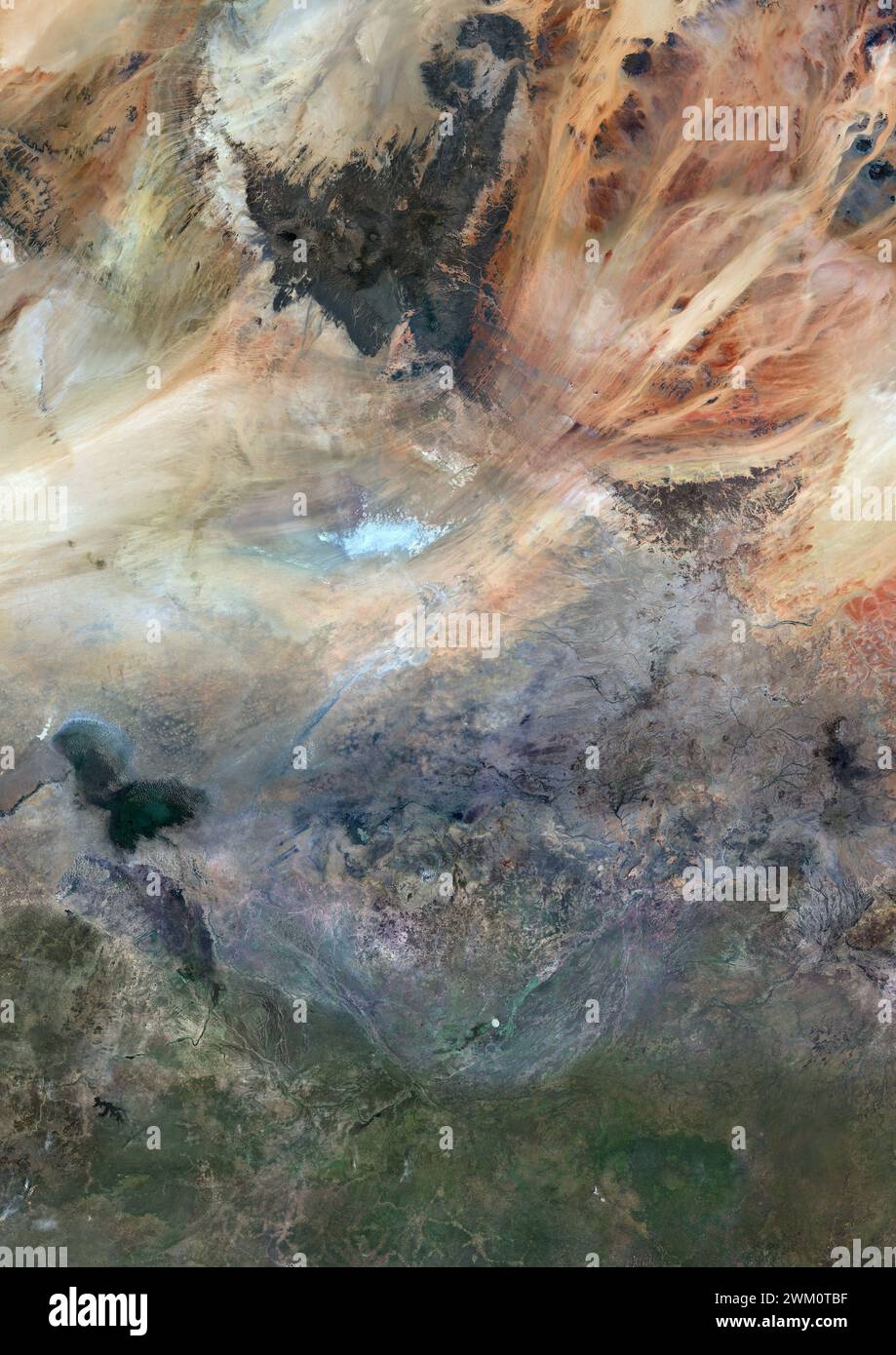 Immagine satellitare a colori del Ciad e dei paesi vicini. Foto Stock