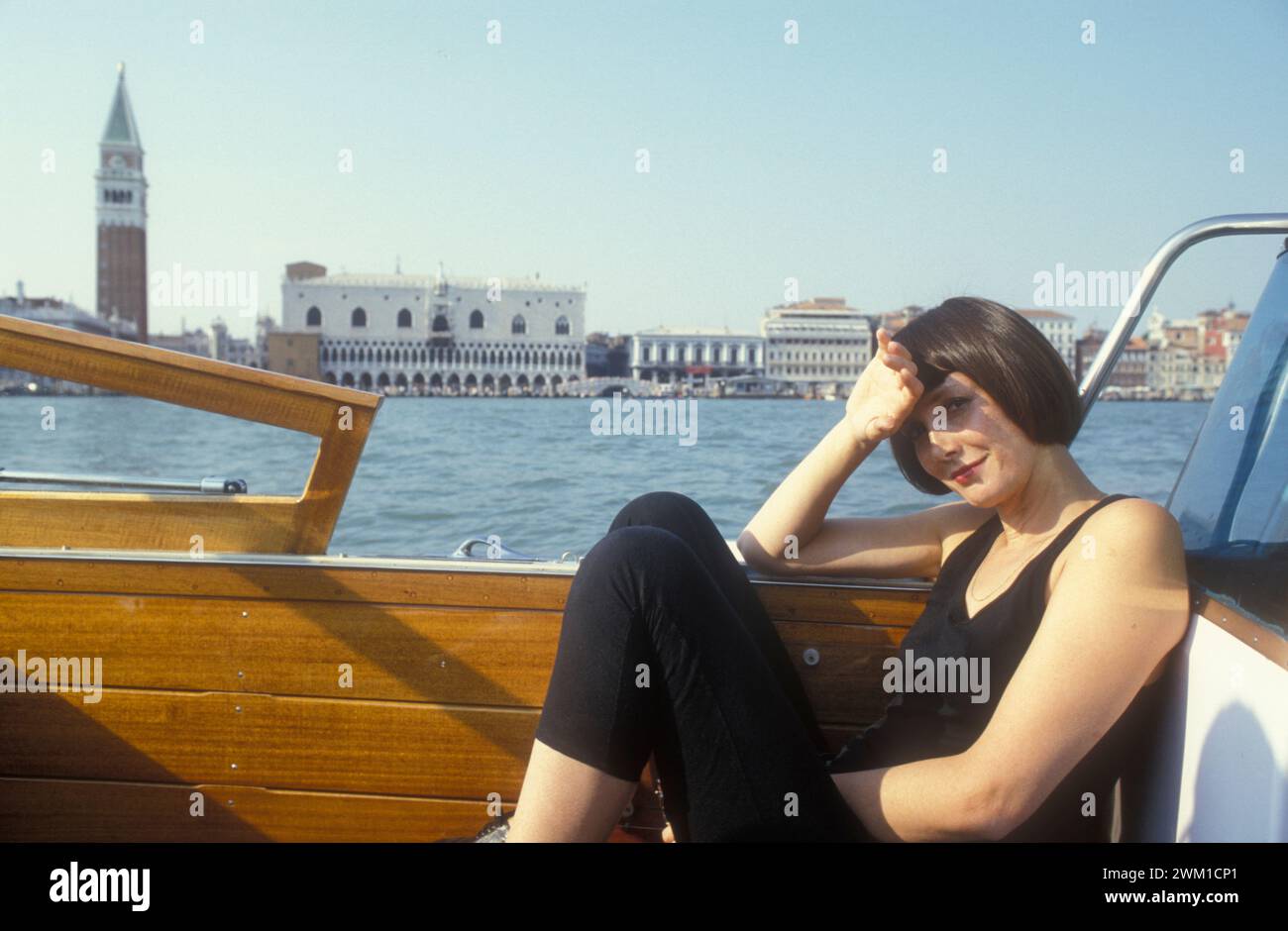 4067228 Lido di Venezia, Mostra del Cinema di Venezia 1986. Attrice francese Sabine Azéma (foto); (add.info.: Lido di Venezia; Lido di Venezia, Italia; Italia, Lido di Venezia, Mostra del Cinema di Venezia 1986. L'attrice Sabine Azéma); © Marcello Mencarini. Tutti i diritti riservati 2024. Foto Stock